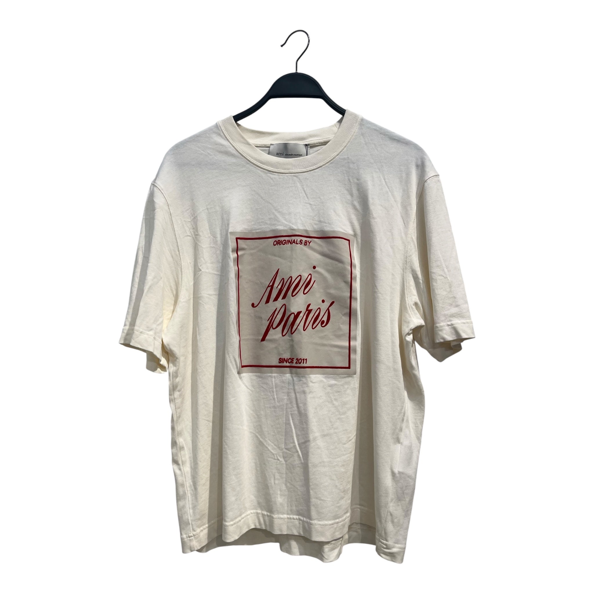 ami alexandre mattiussi/T-Shirt/L/Cotton/WHT/RED VELOR LOGO view 1