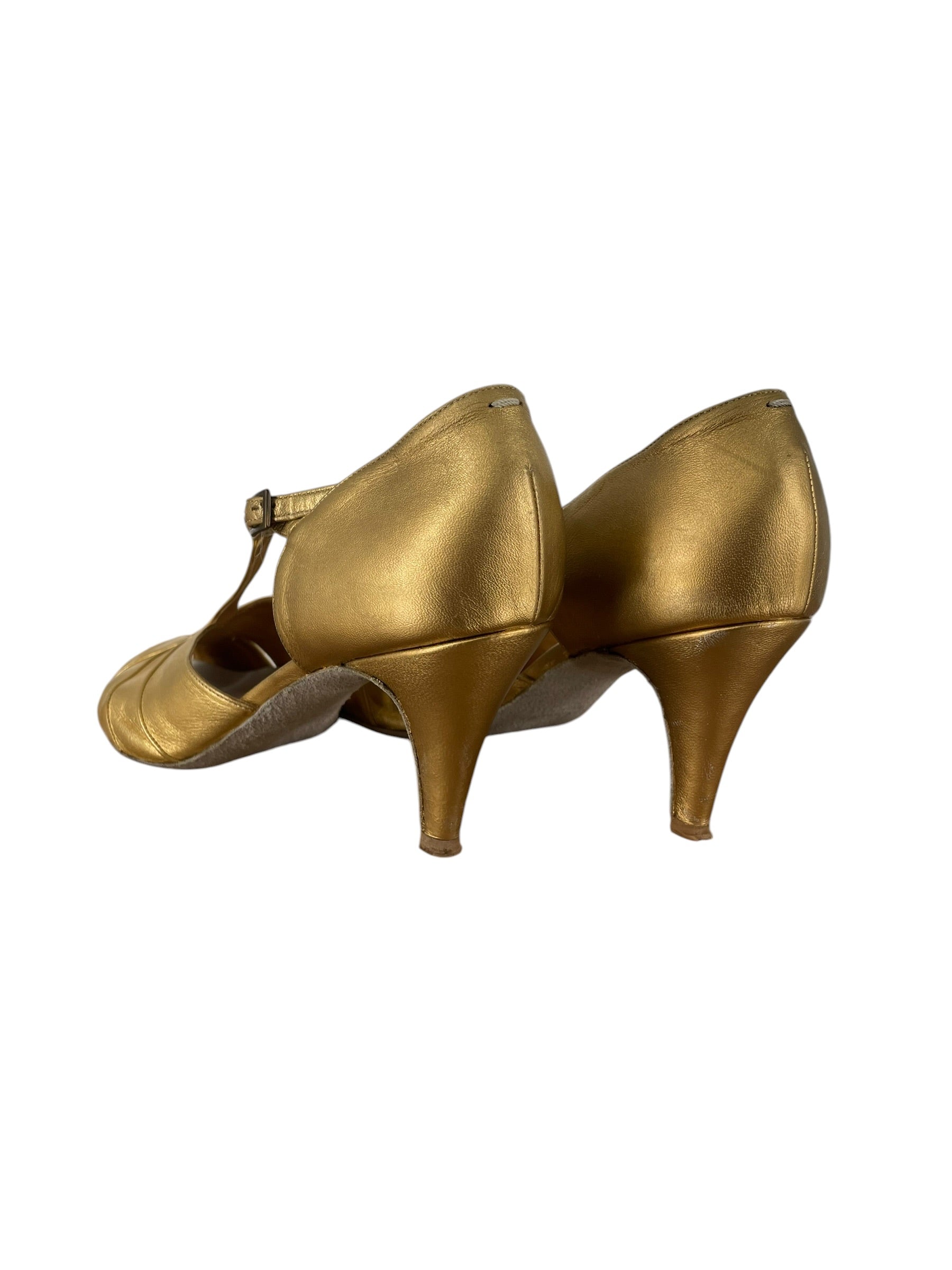 Maison Margiela/Heels/EU 41/Leather/GLD/DANCING SHOE SALOME view 2