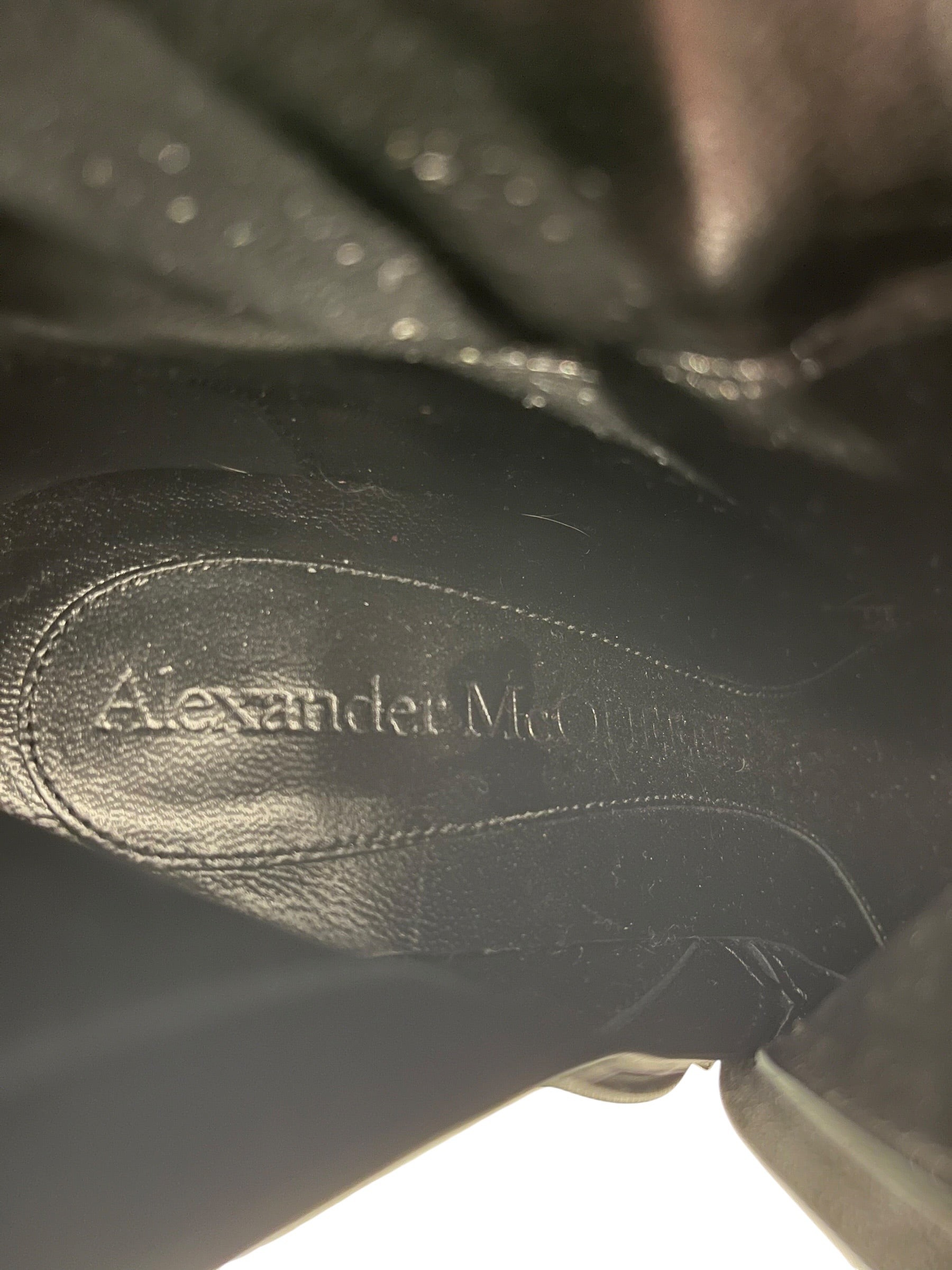 Alexander McQueen/Heels/EU 36/Leather/BLK/m shaped heel side zip view 5