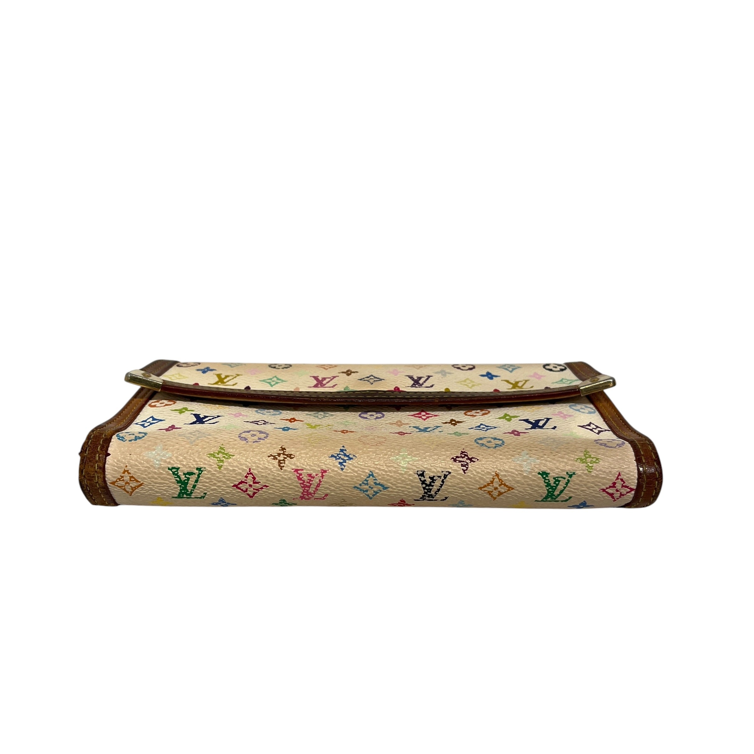 LOUIS VUITTON/Long Wallet/Monogram/Leather/WHT/2003 Murakami (TH1005) view 6
