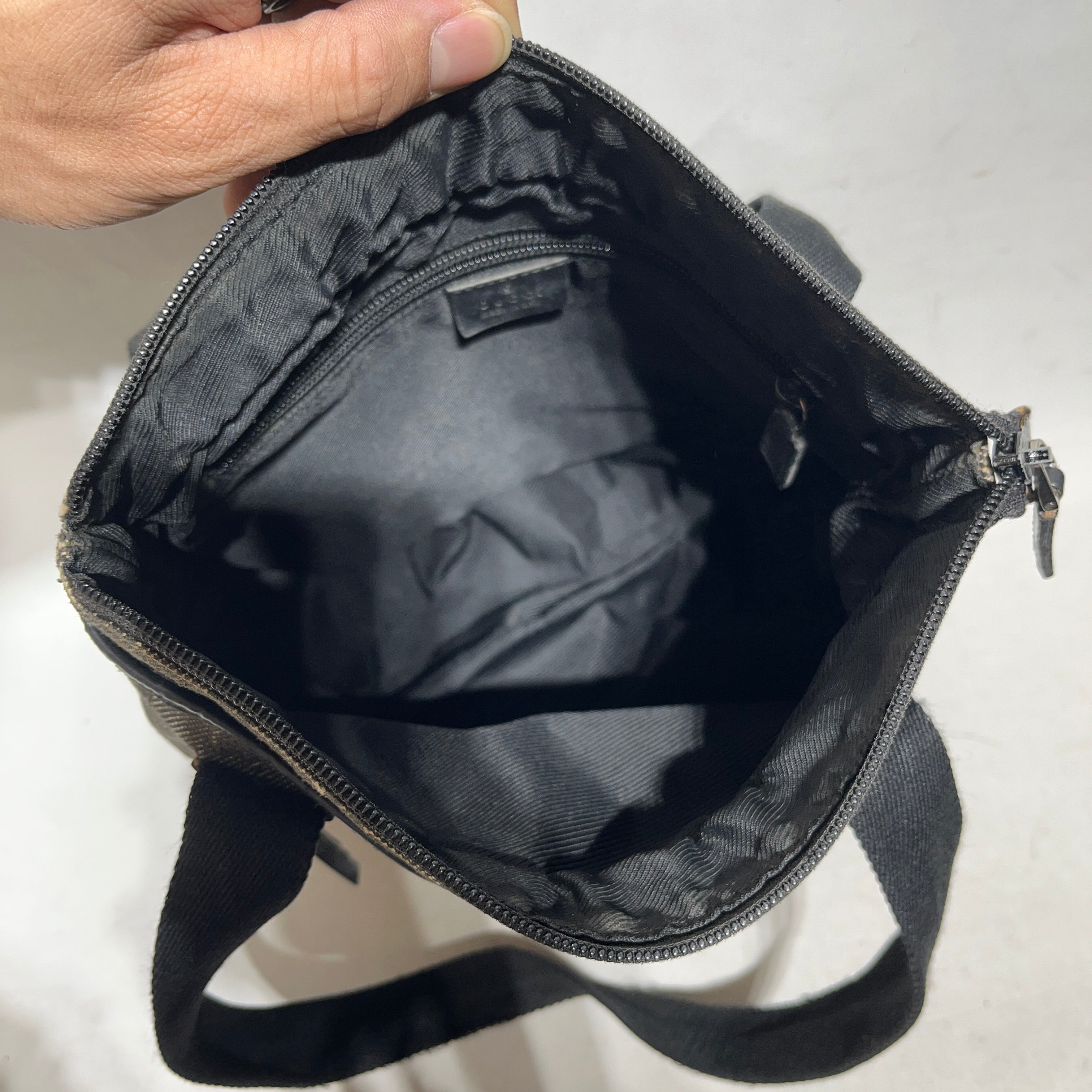 GUCCI/Tote Bag/Monogram/Cotton/BLK/GG CANVAS TOTE view 6