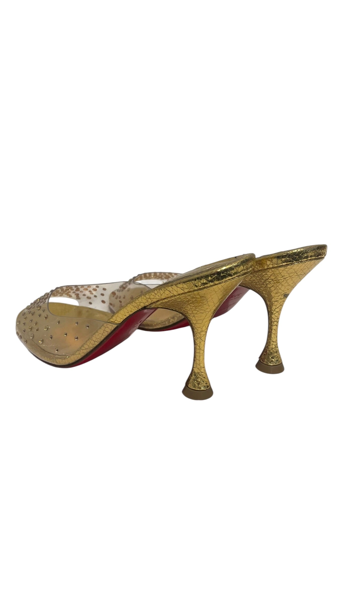 Christian Louboutin/Heels/EU 37.5/Leather/GLD/Degramule Strass 85 view 2