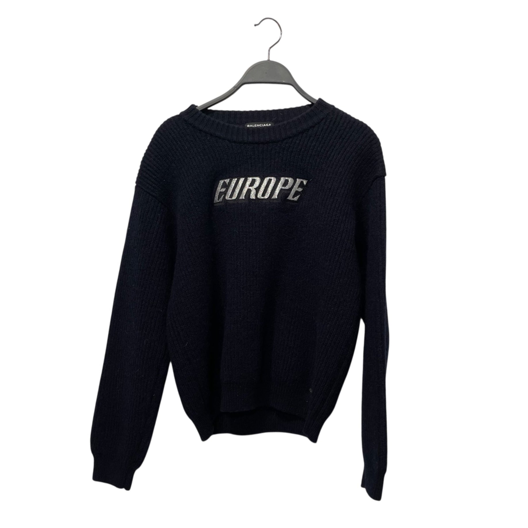 BALENCIAGA/Heavy Sweater/XL/Graphic/Wool/NVY/ view 1