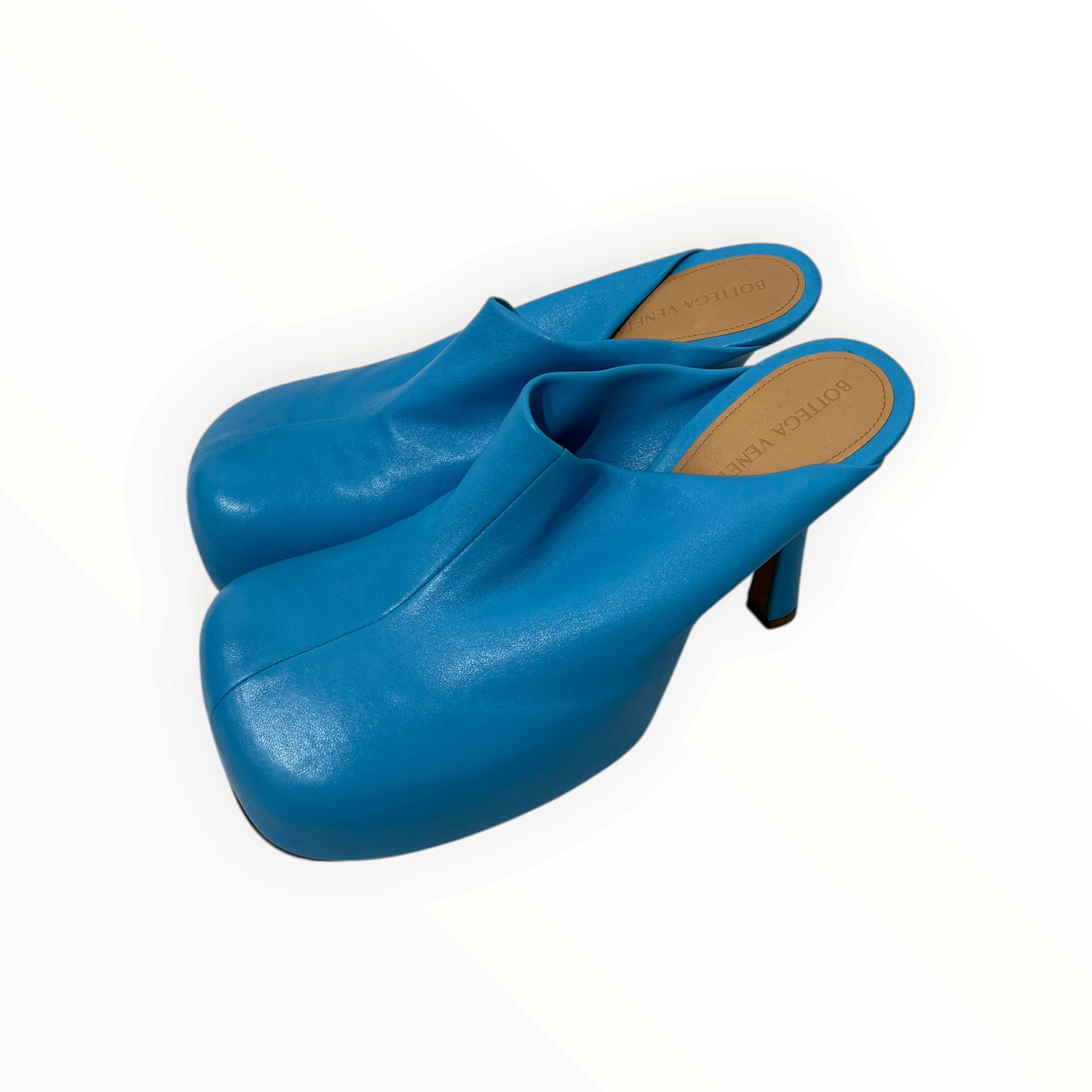 BOTTEGA VENETA/Heels/EU 37/Leather/BLU/SQUARE TOE HEELS view 2