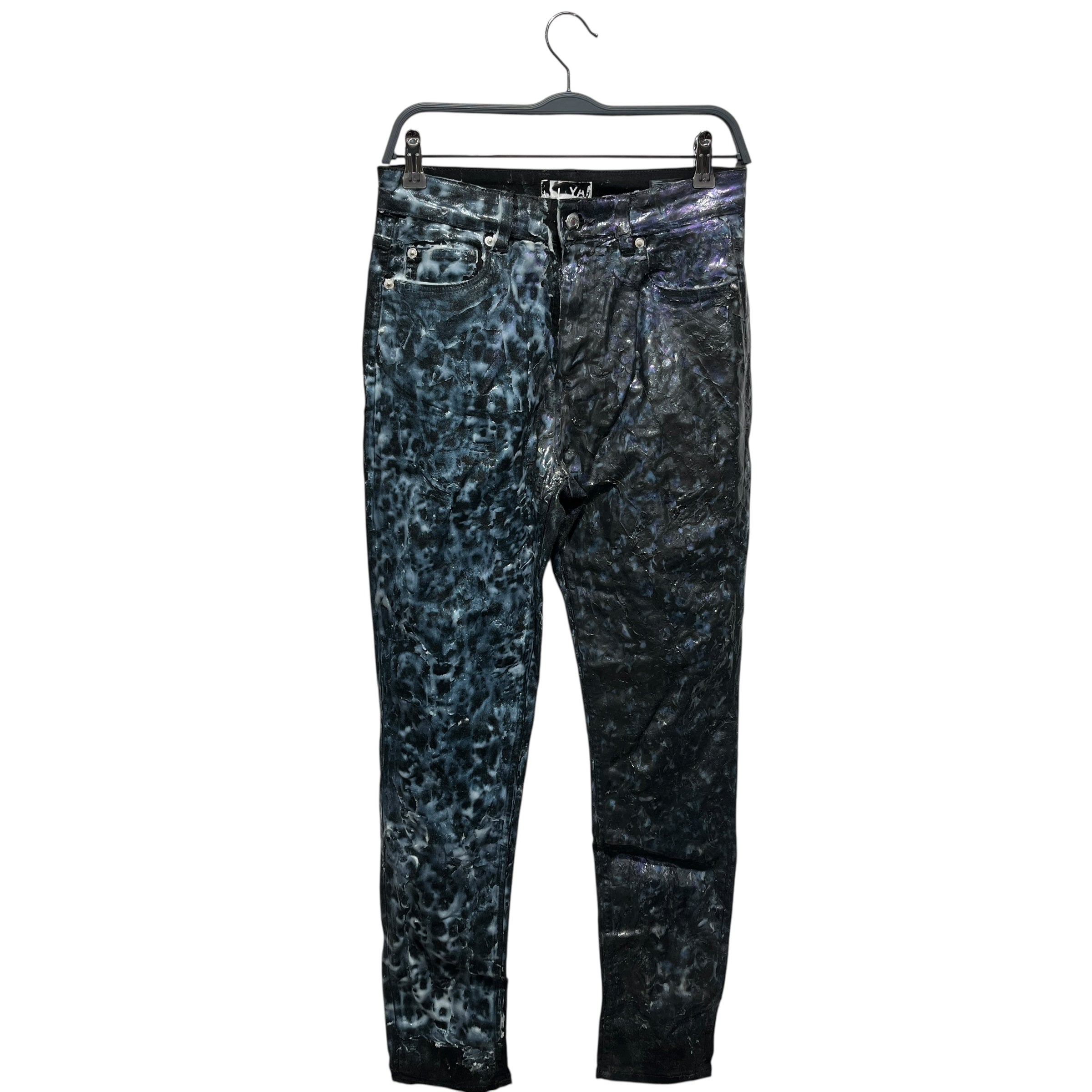 HUBANE/Skinny Pants/BLK/WHITE AND BLUE GOO view 1