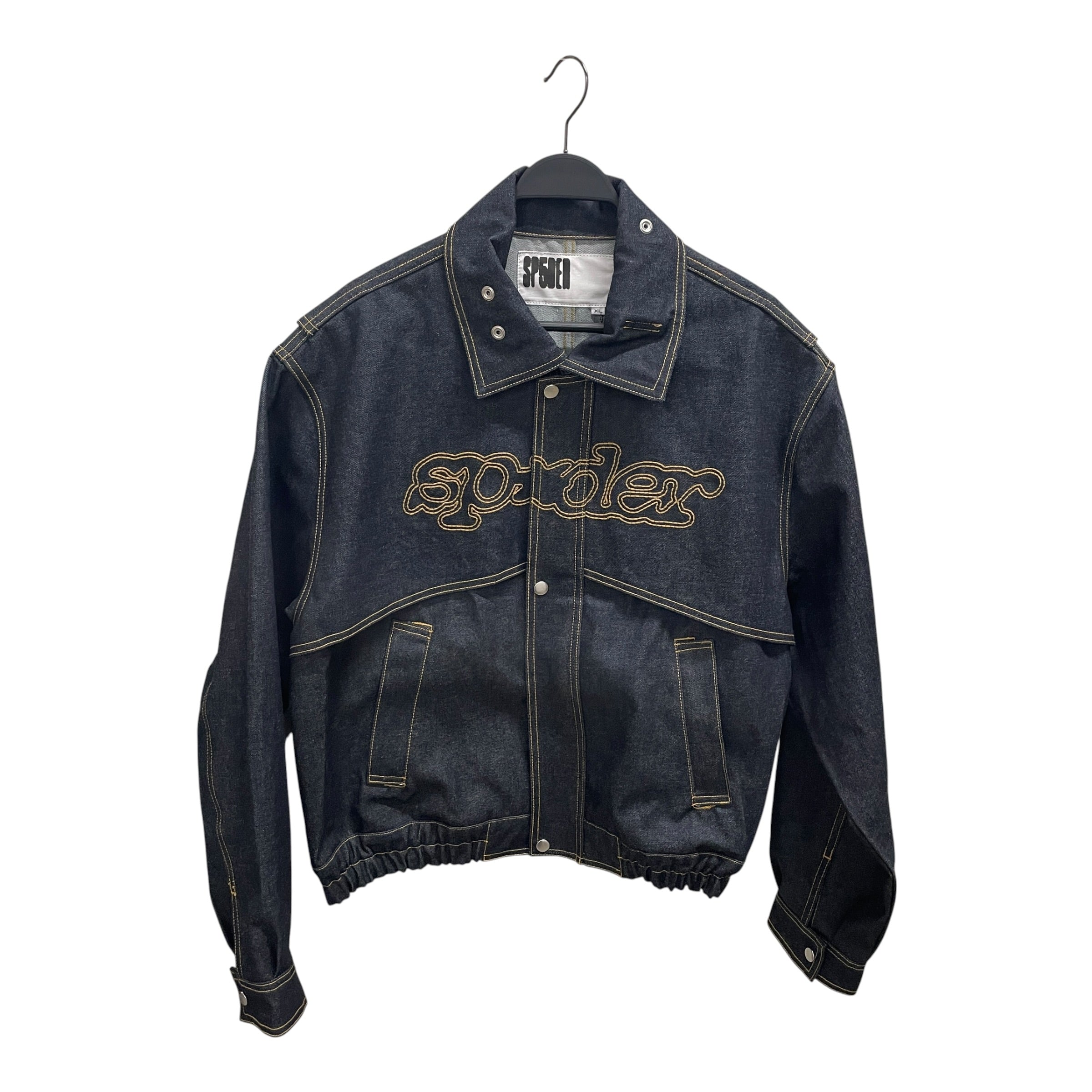 Sp5der/Denim Jkt/XL/Denim/BLU/BRWN STITCHING/STITCHED LOGO view 1