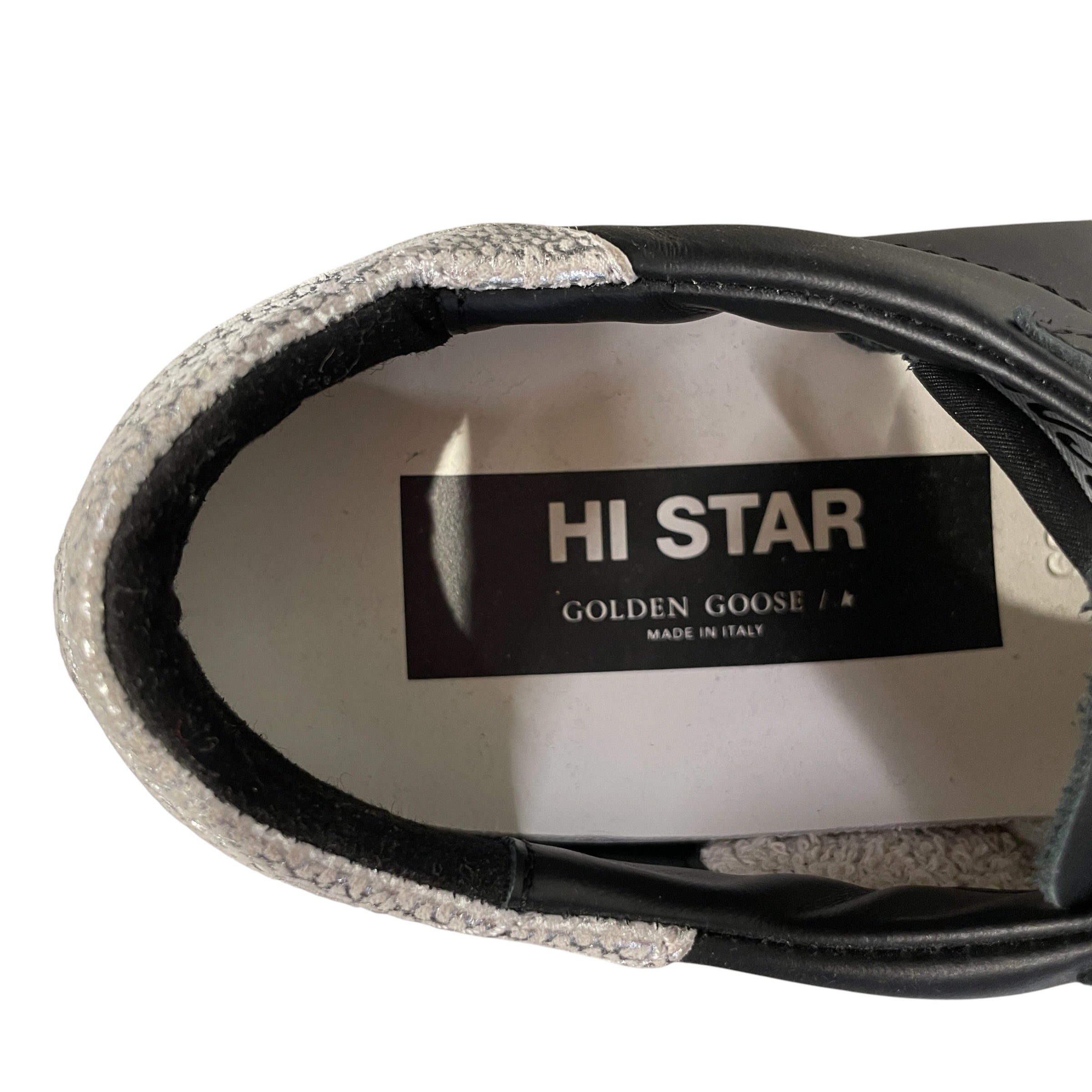 GOLDEN GOOSE/Low-Sneakers/US 8/Leather/BLK/WHITE BLACK HI STAR view 3