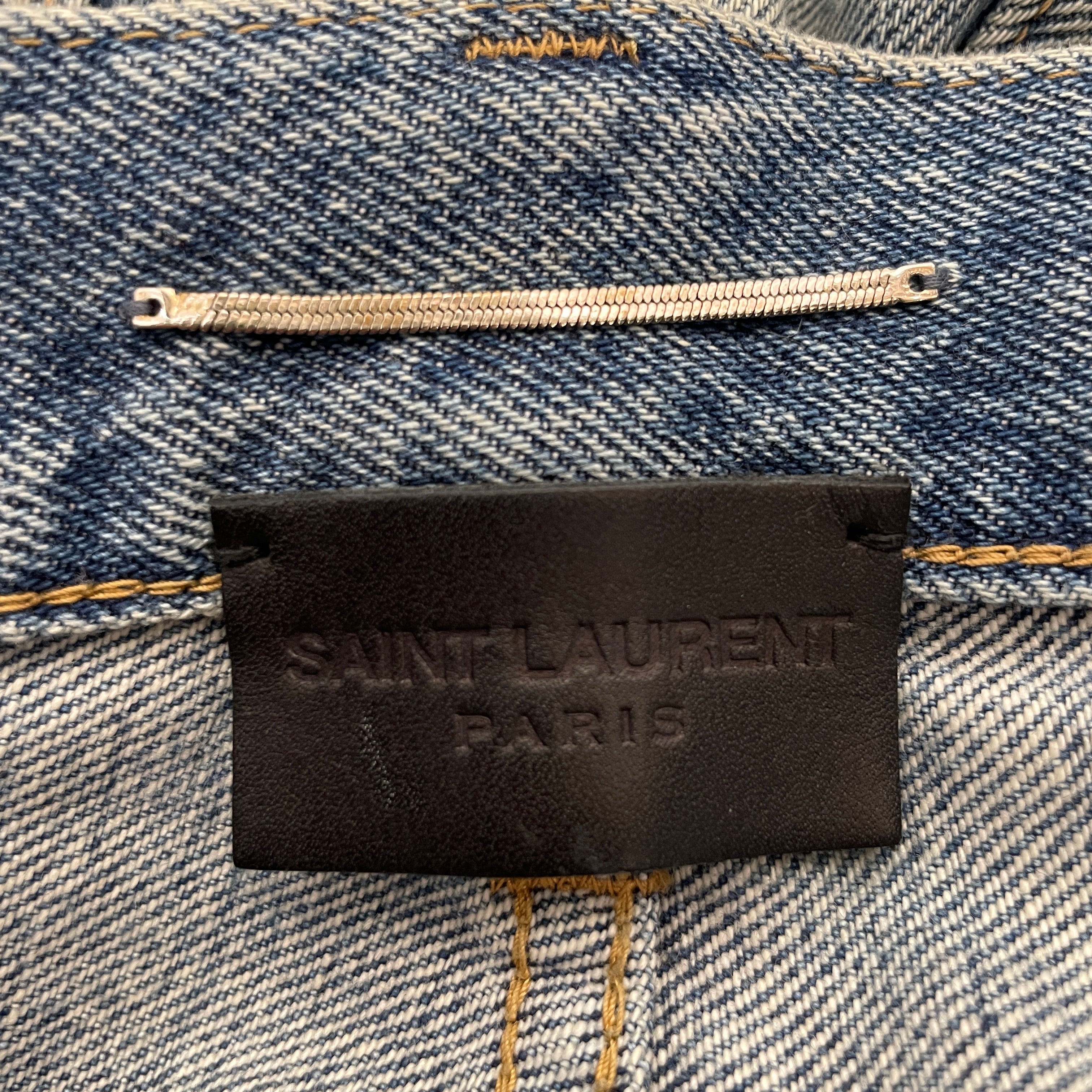 SAINT LAURENT/Pants/33/Cotton/BLU/distressed view 3