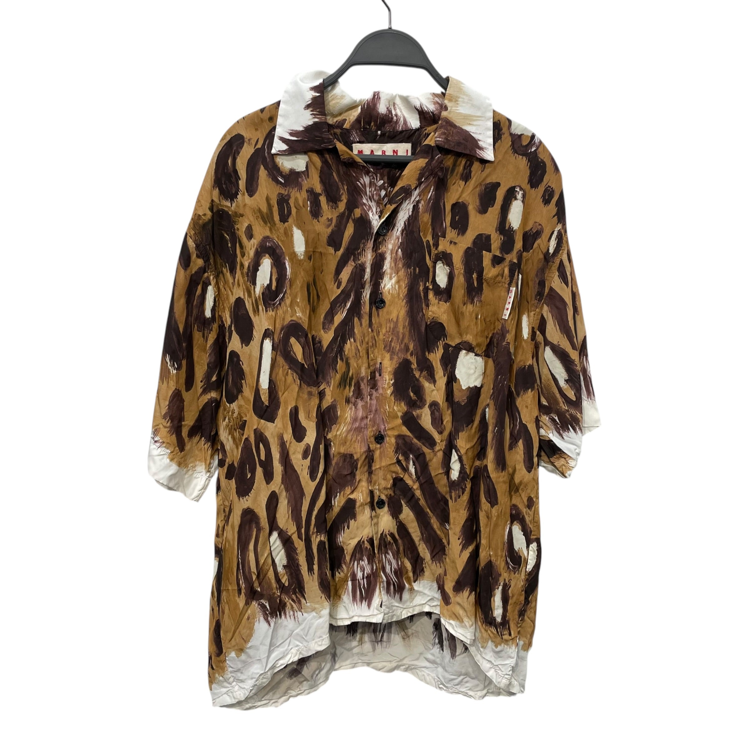 MARNI/SS Shirt/50/Silk/BRW/All Over Print/LEOPARD view 1