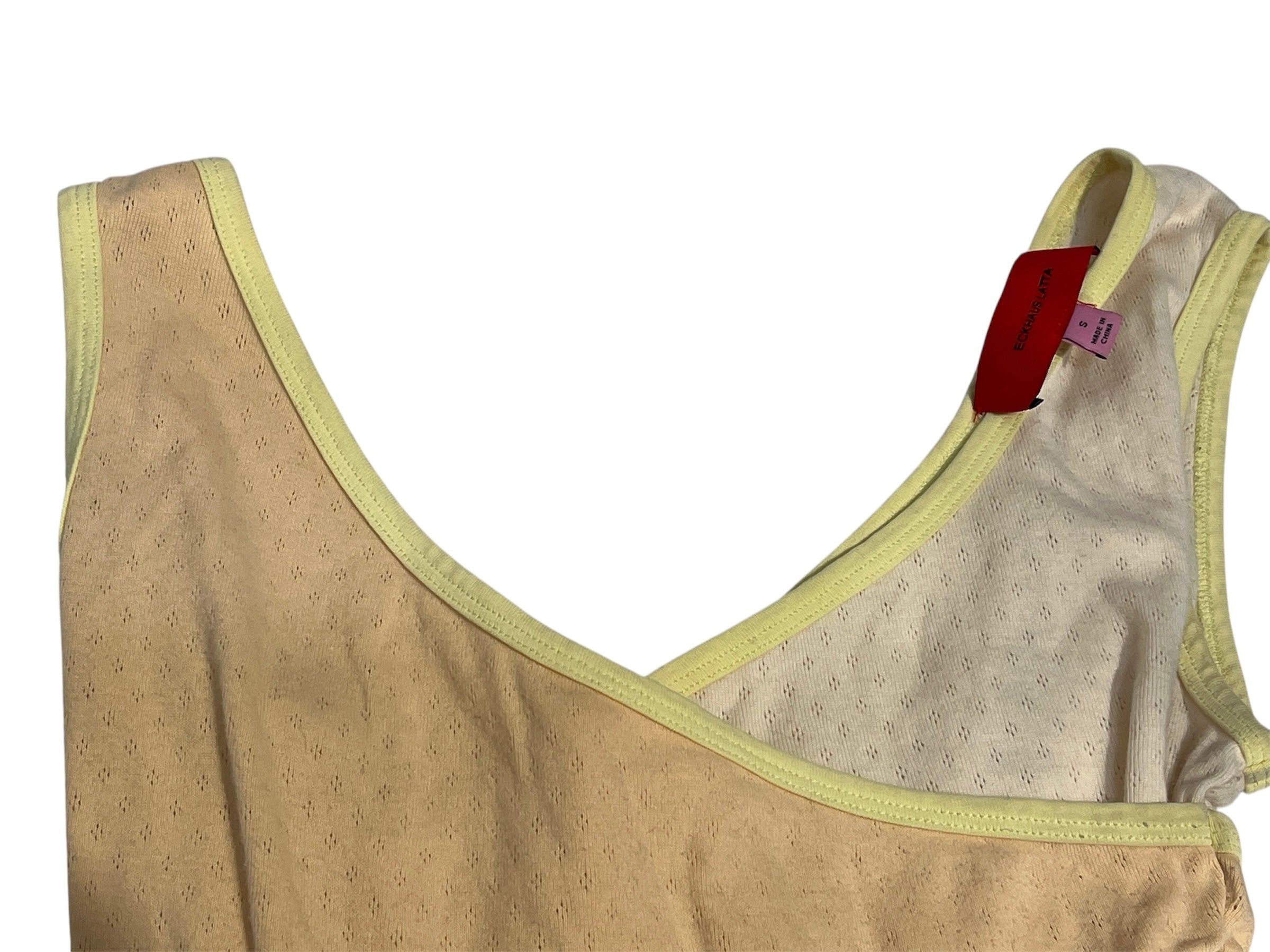 ECKHAUS LATTA/Cut & Sew/S/Cotton/ORN/LAYERED TANK YELLOW TRIM view 3