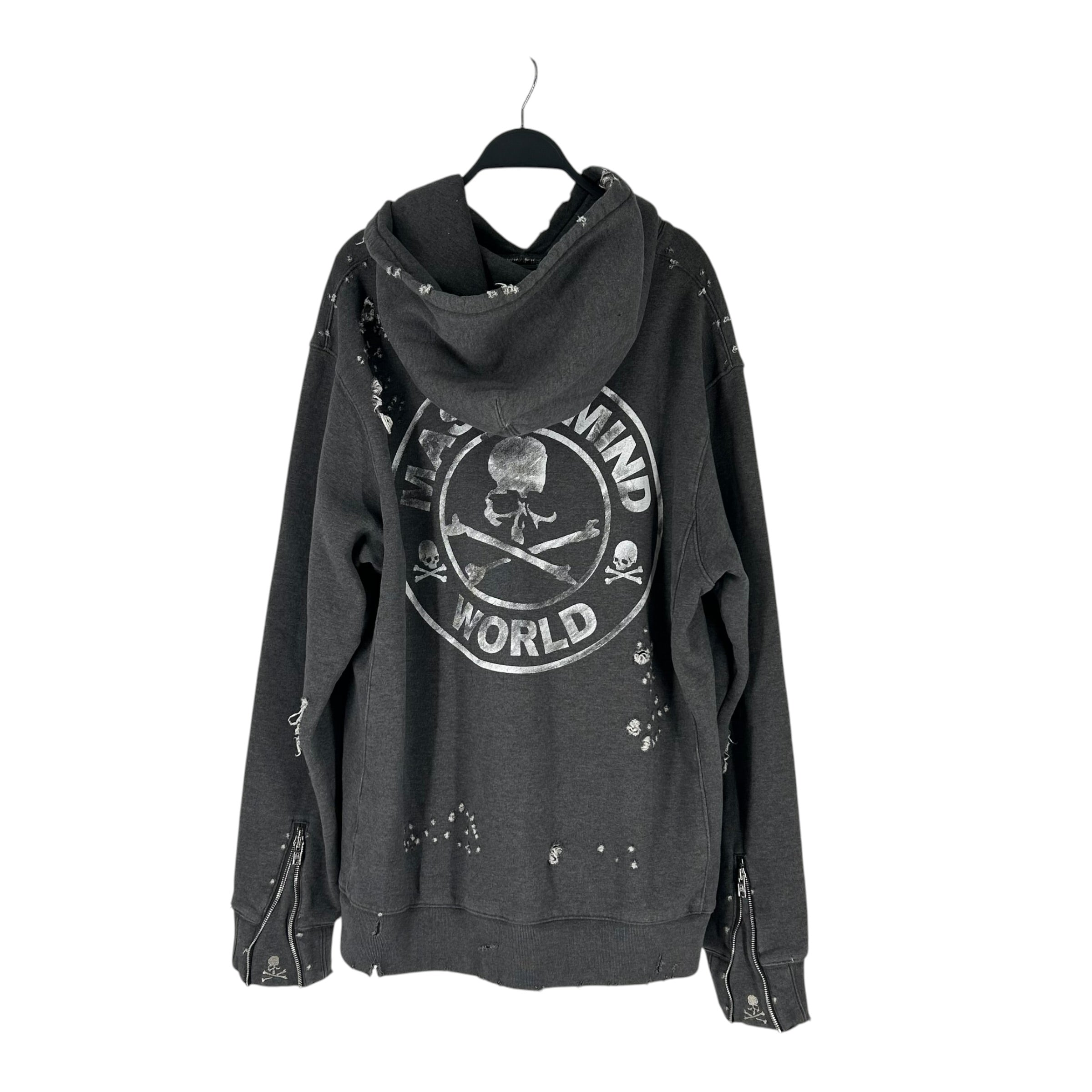 mastermind JAPAN/Hoodie/L/Cotton/GRY/ZIPPERS ON SLEEVES view 2