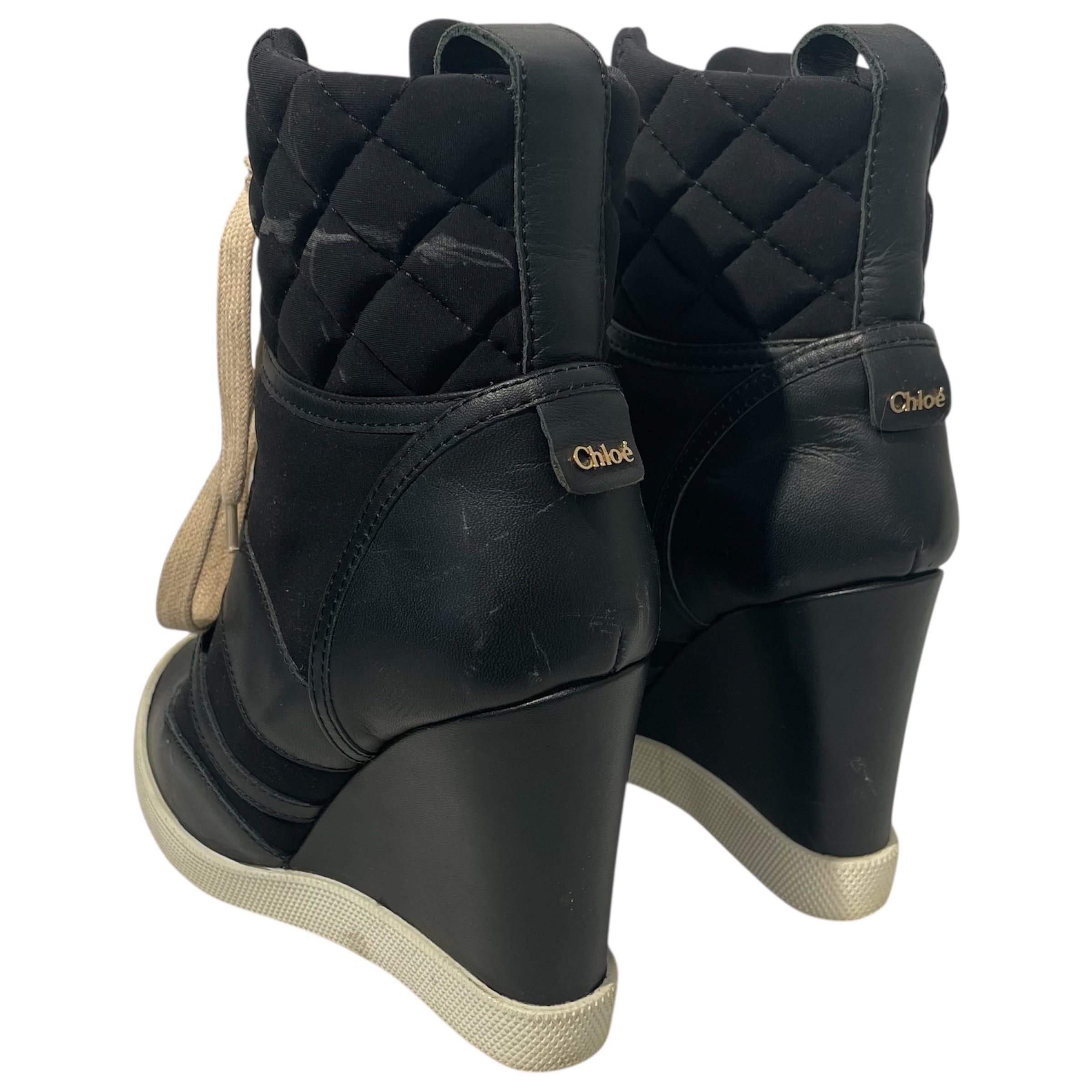 Chloe/Hi-Sneakers/EU 37.5/Cotton/BLK/ view 2