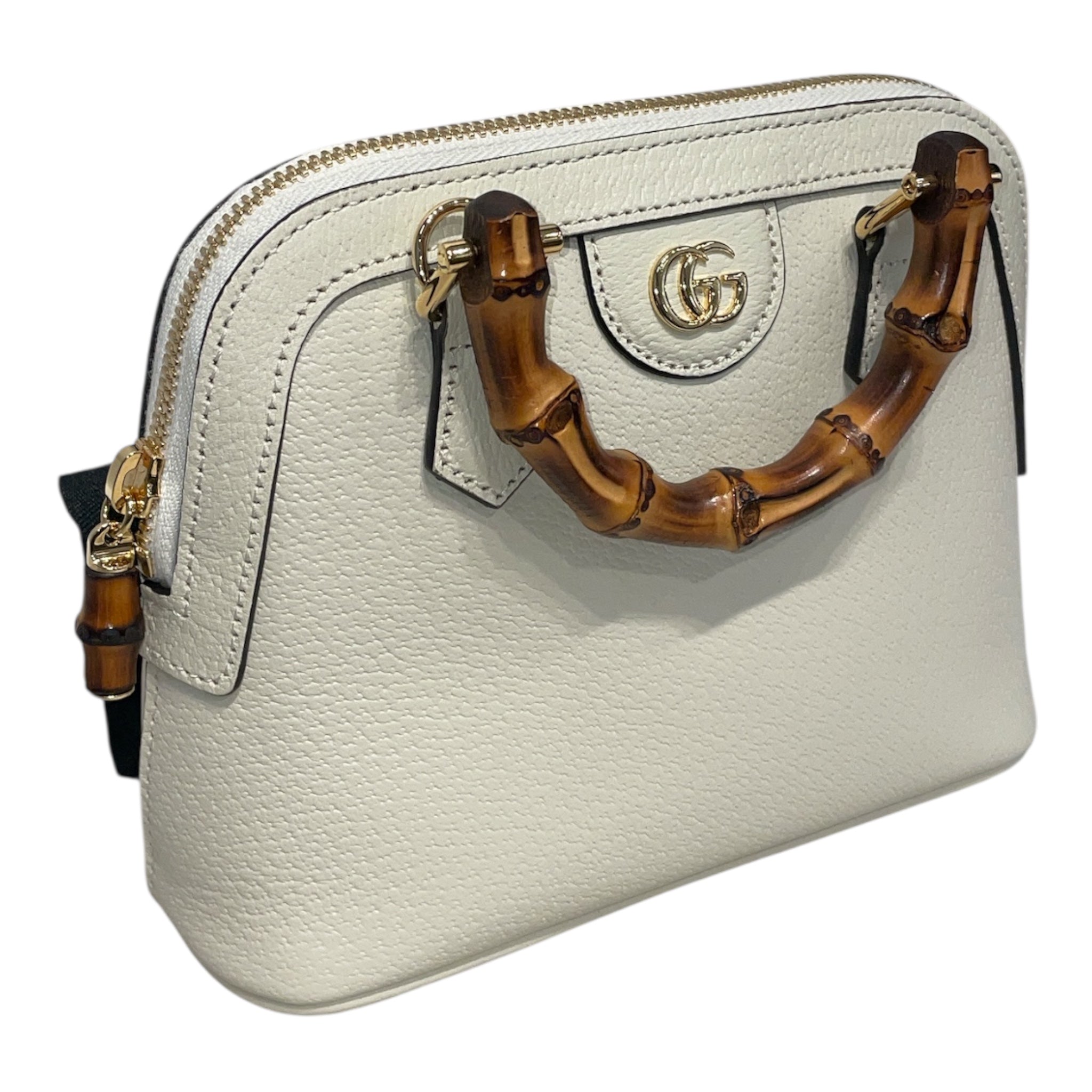 GUCCI/Hand Bag/Leather/WHT/DIANA BAMBOO SHOULDER view 3