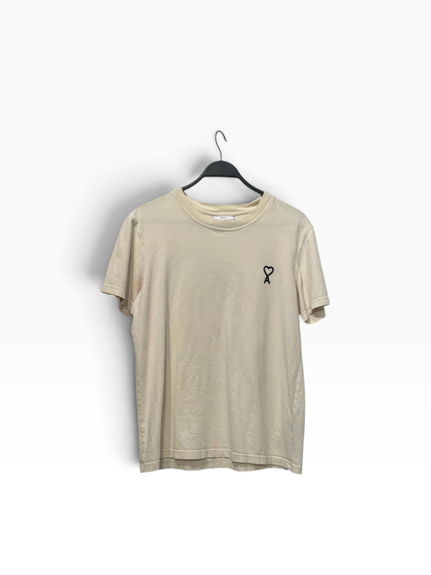 AMI PARIS/T-Shirt/M/Cotton/CRM/a logo view 1