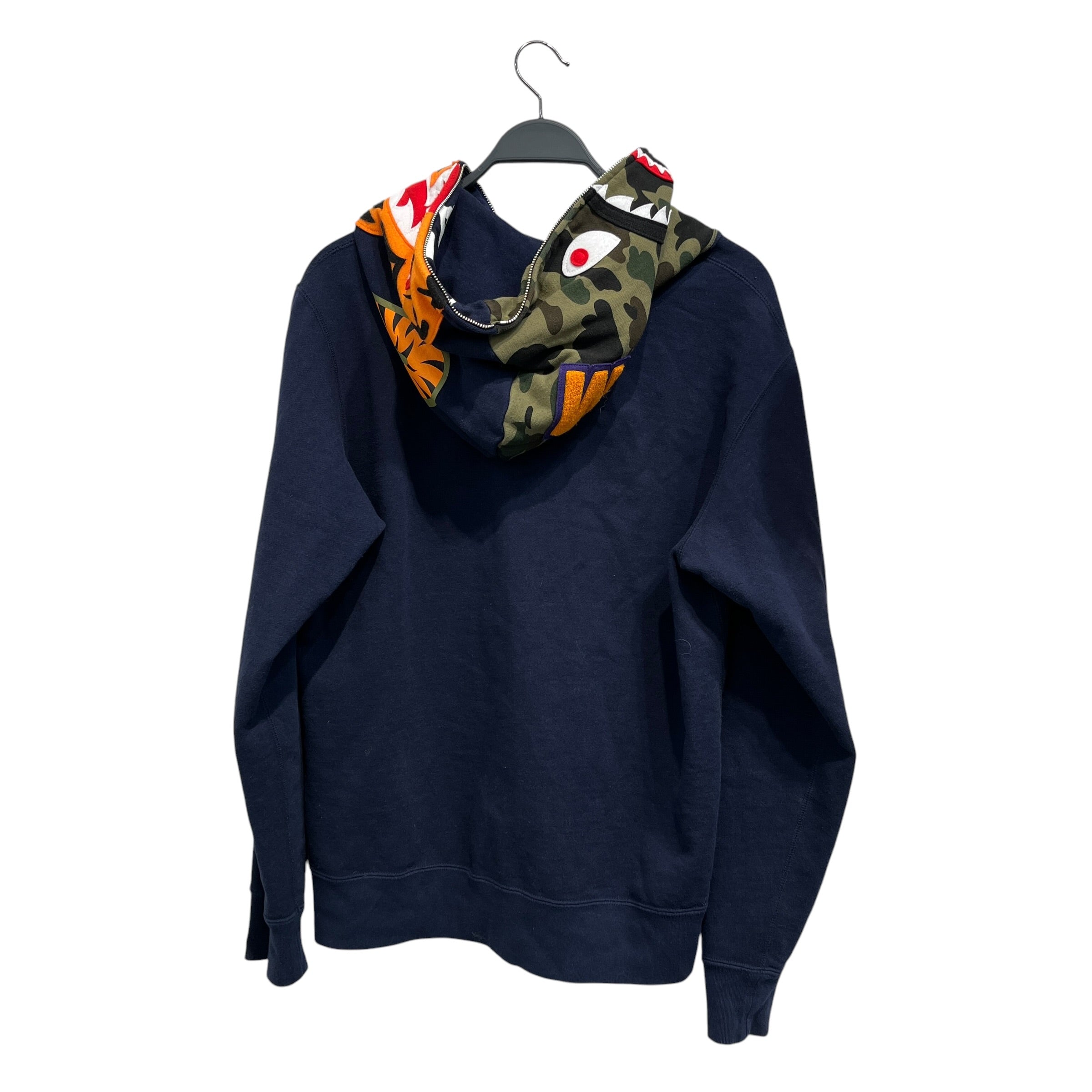 A BATHING APE/Zip Up Hoodie/XL/Camouflage/Cotton/NVY/Shark Hoodie w/patches view 2