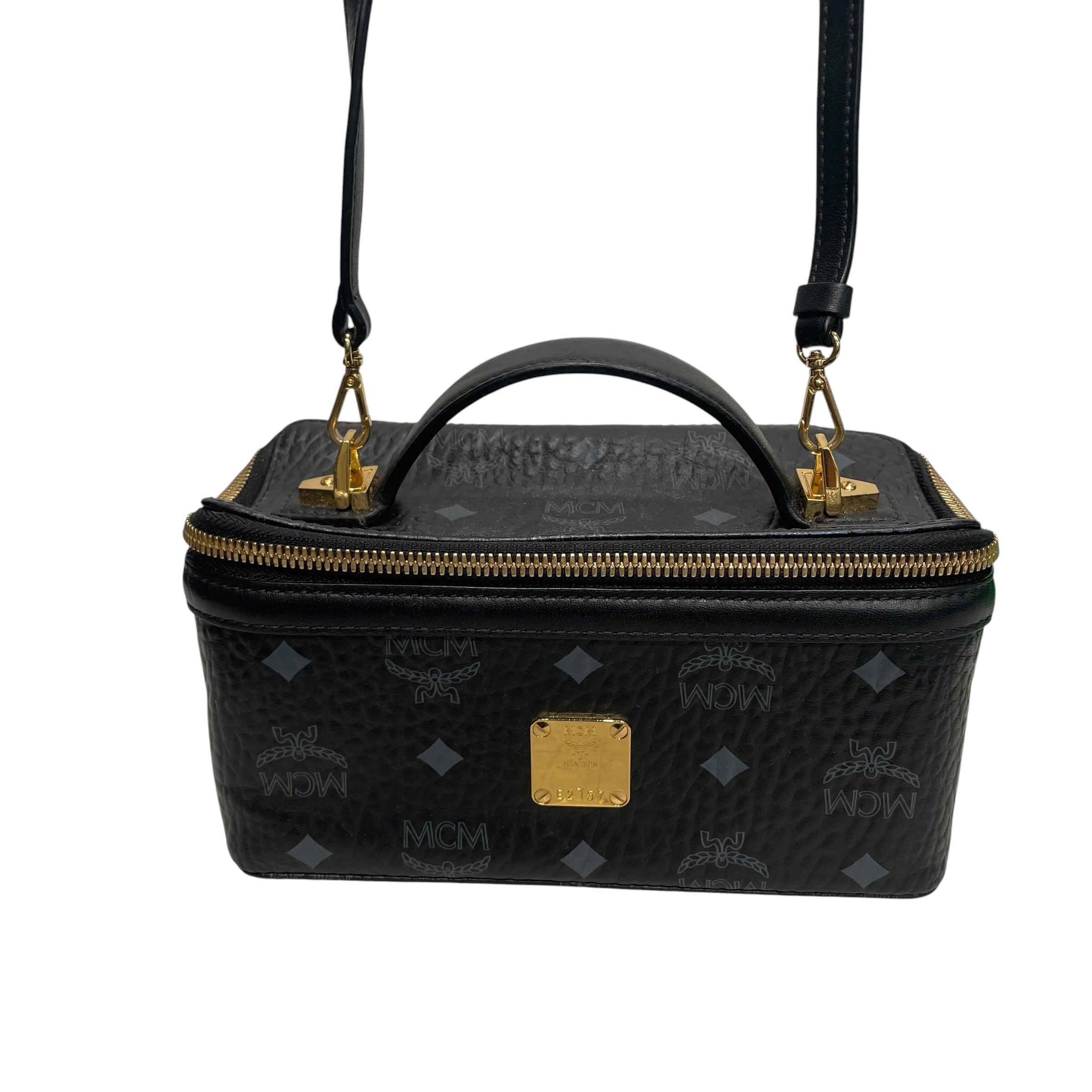 MCM/Cross Body Bag/Leather/BLK/ZIP CLOSURE AT TOP view 2