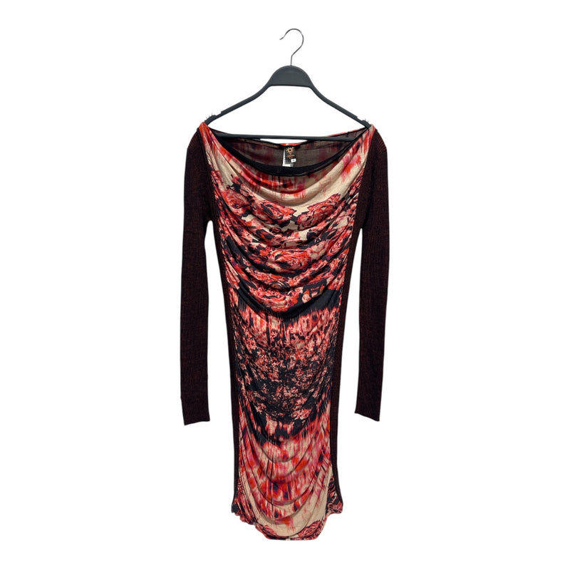 Jean Paul GAULTIER SOLEIL/LS Dress/S/Cotton/RED/FLORAL