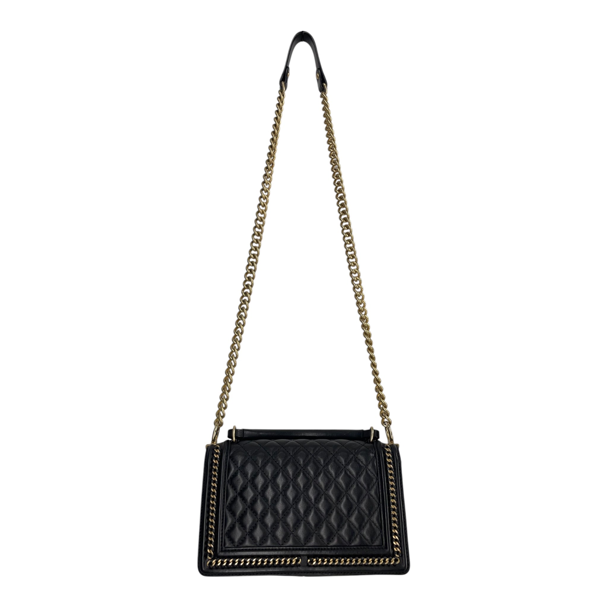 CHANEL/Cross Body Bag/Leather/BLK/BOY QUILTED GOLD HARDWARE view 2