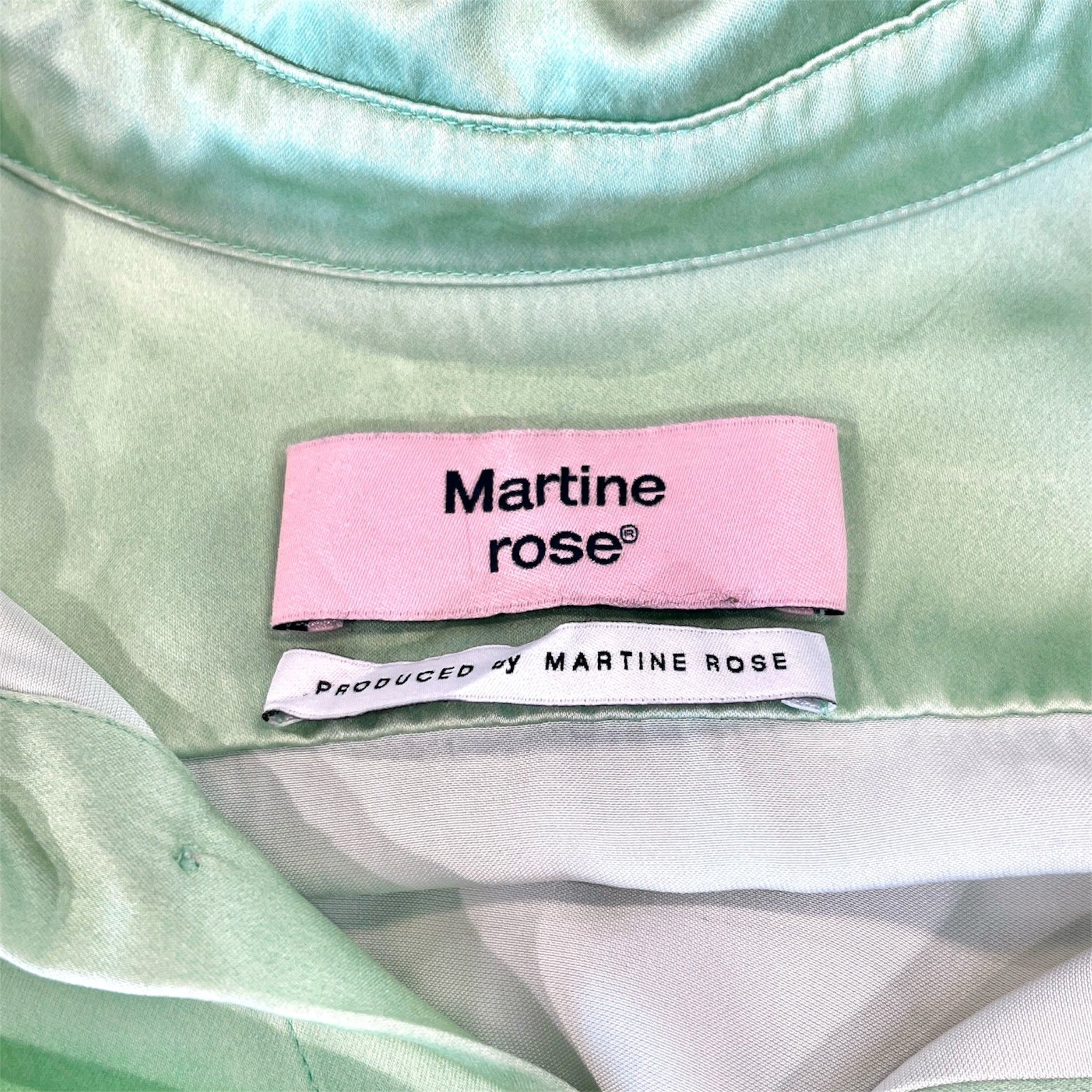 MARTINE ROSE/LS Shirt/XS/Silk/GRN/Long Length/All Over Print/SPRING 2021 view 3