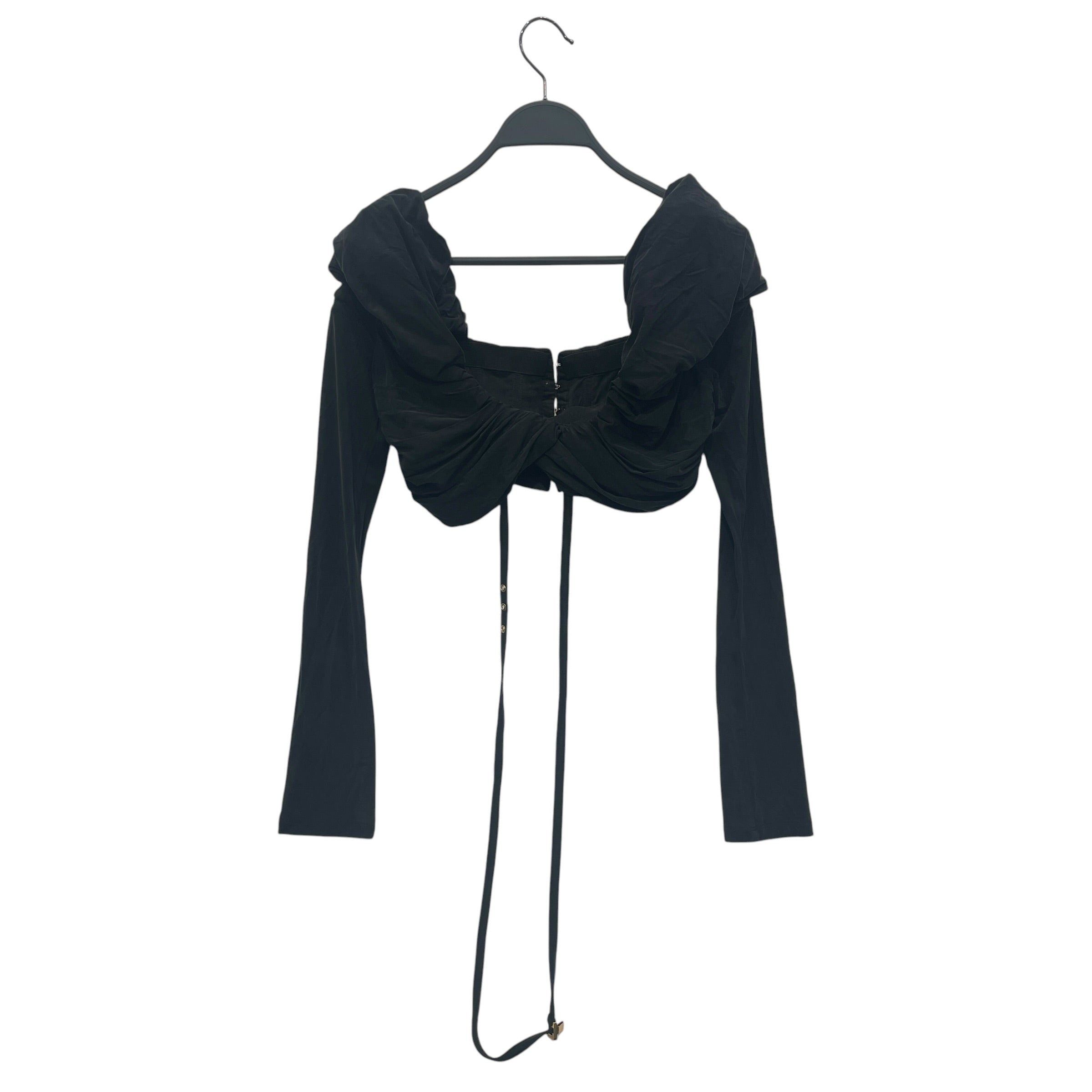 JACQUEMUS/LS T-Shirt/S/Cotton/BLK/CROPPED PUFFSLEEVE/HOOK BACK view 1