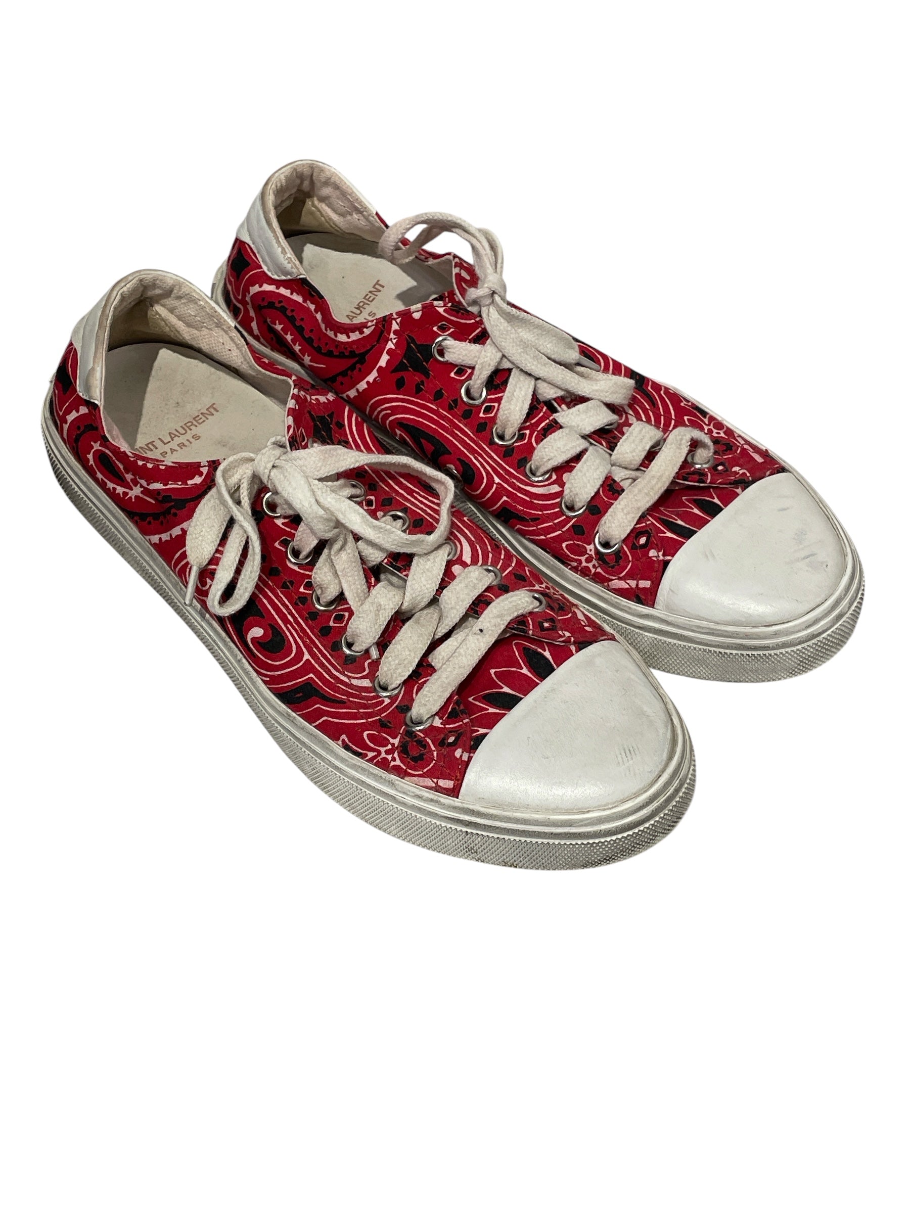 SAINT LAURENT/Low-Sneakers/EU 37/RED/BANDANA LOW TOPS view 1