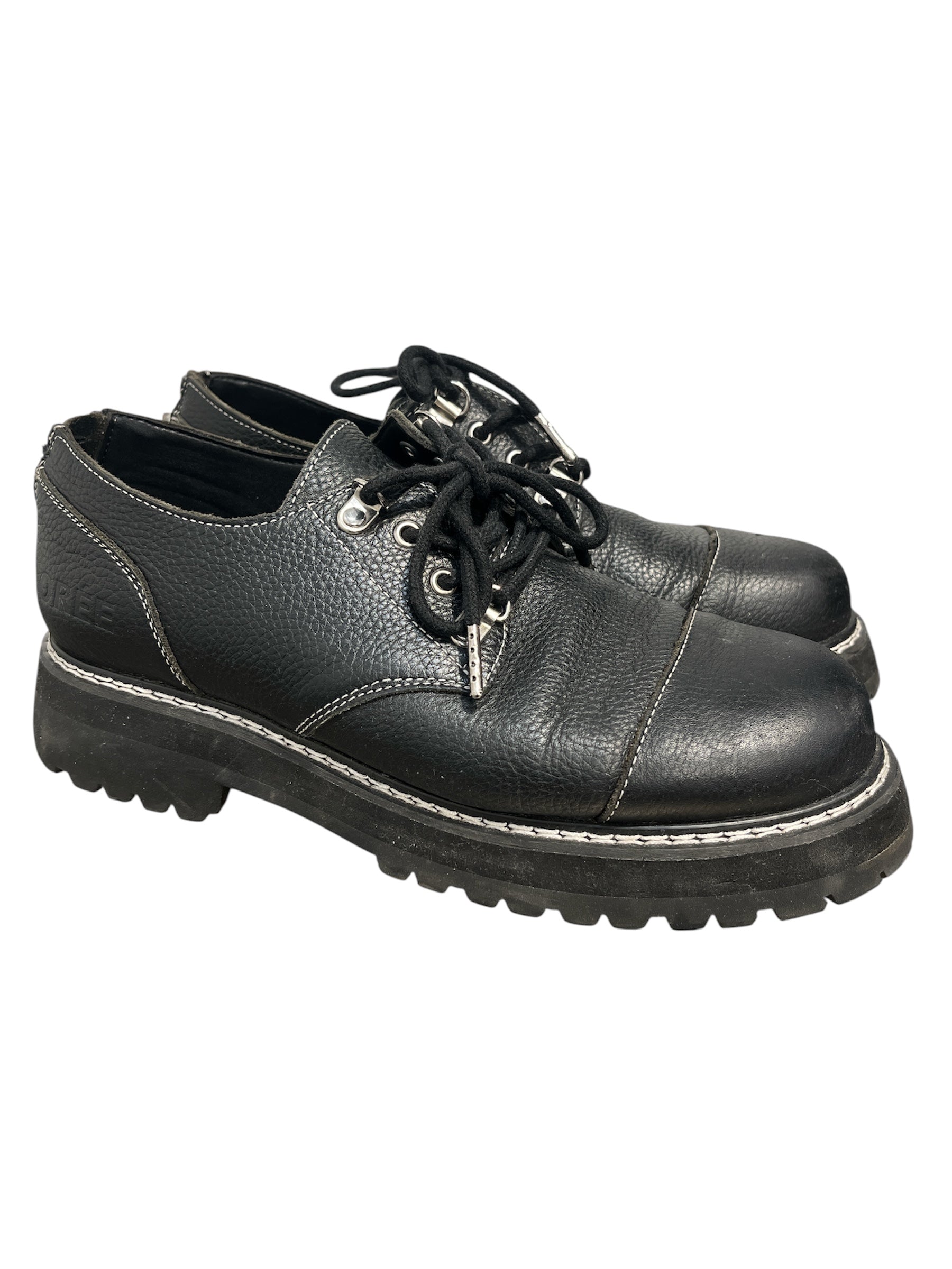 OREE/Dress Shoes/EU 44/Leather/BLK/back zip infantry derby view 2