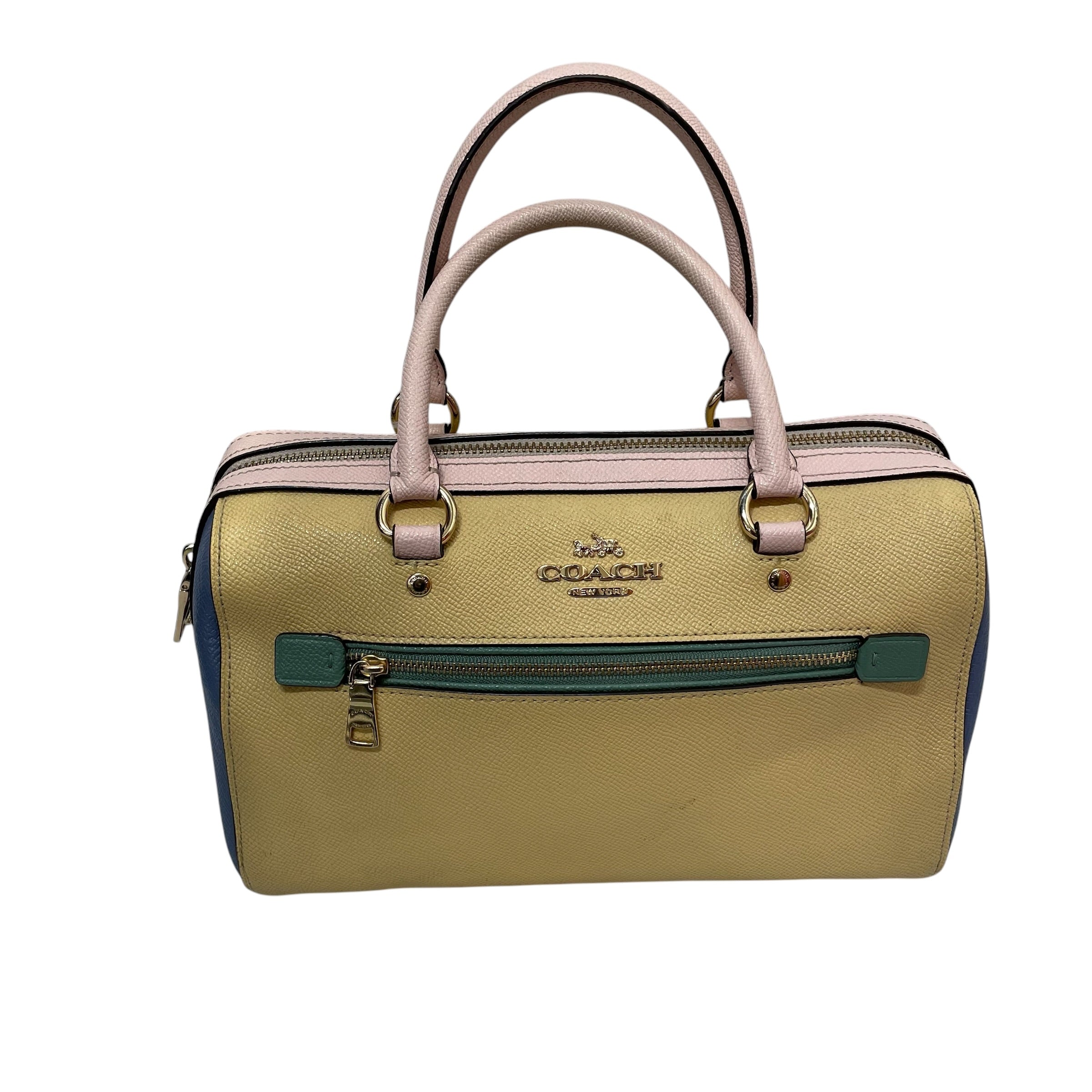 COACH/Hand Bag/YEL/rowan color block satchel view 1