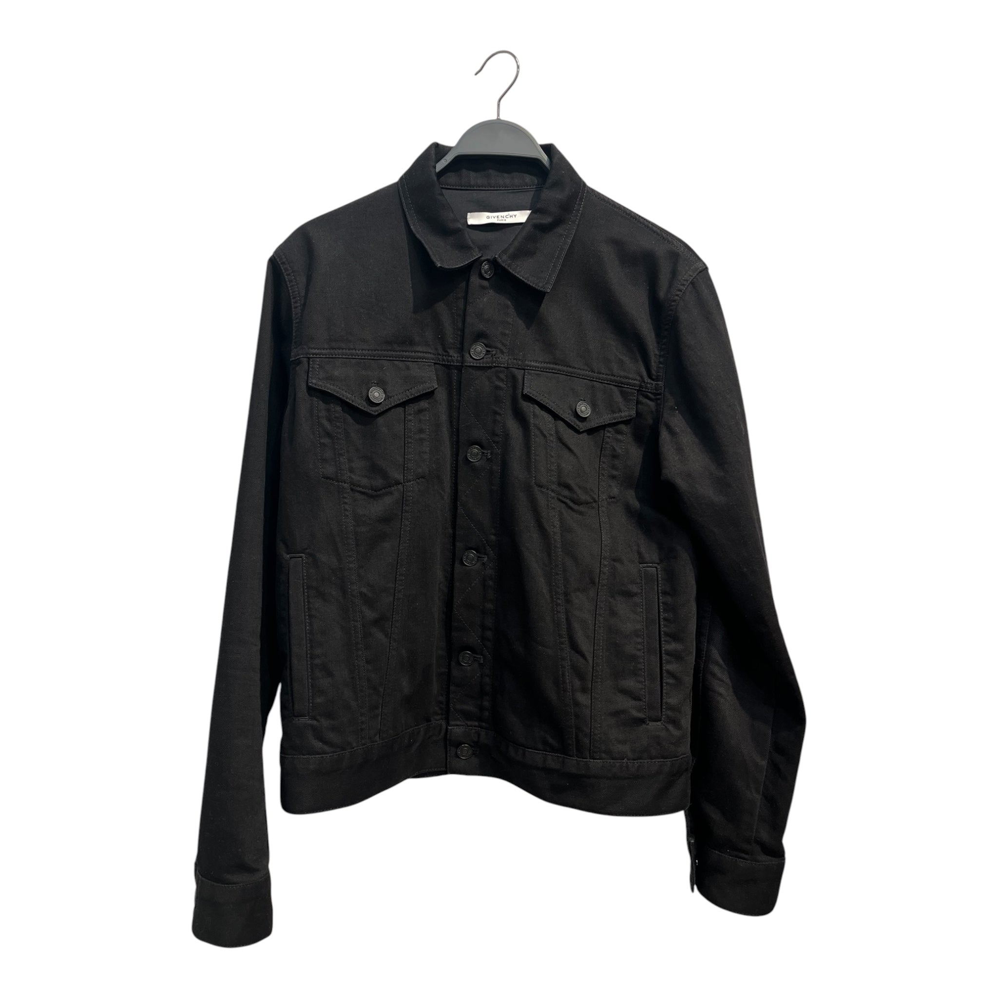 GIVENCHY/Denim Jkt/L/Cotton/BLK/LOGO OIN BACK view 1