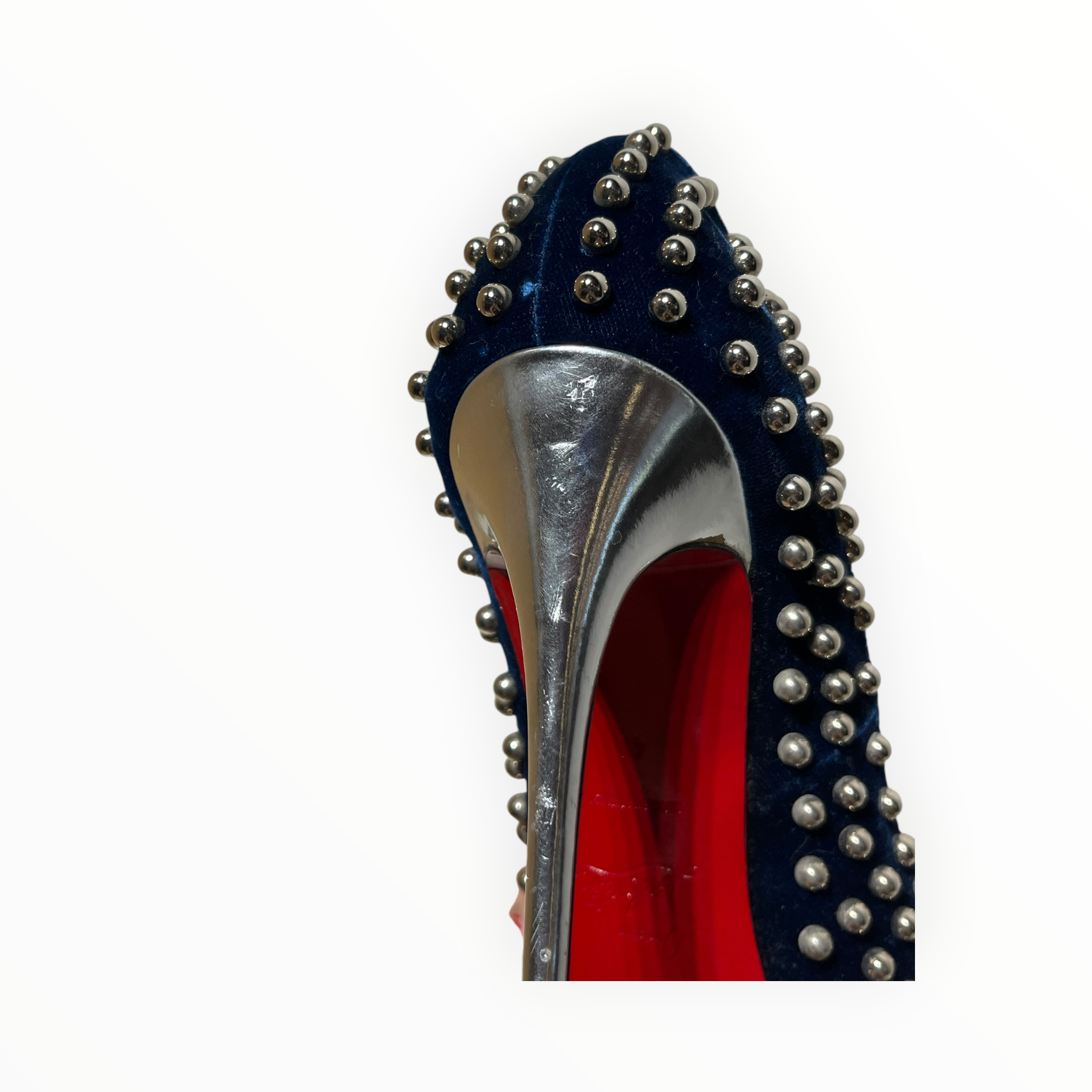 Christian Louboutin/Heels/EU 40/NVY/VELVET SILVER BEADS view 15