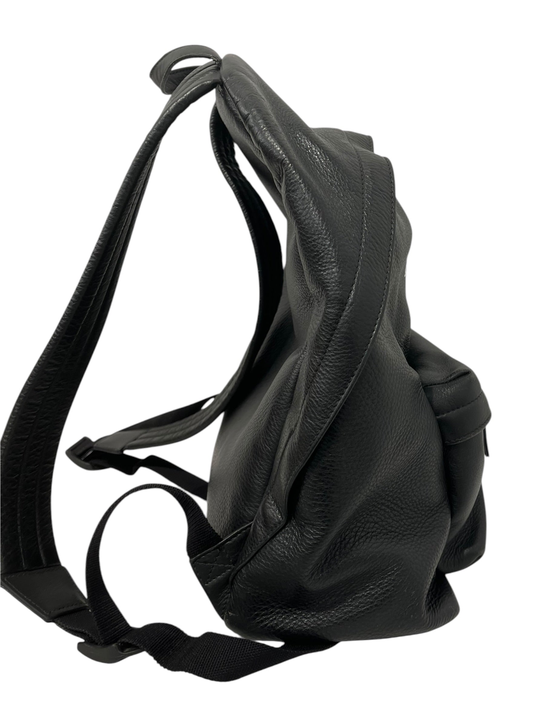 BALENCIAGA/Backpack/Leather/BLK/WHT LOGO view 3