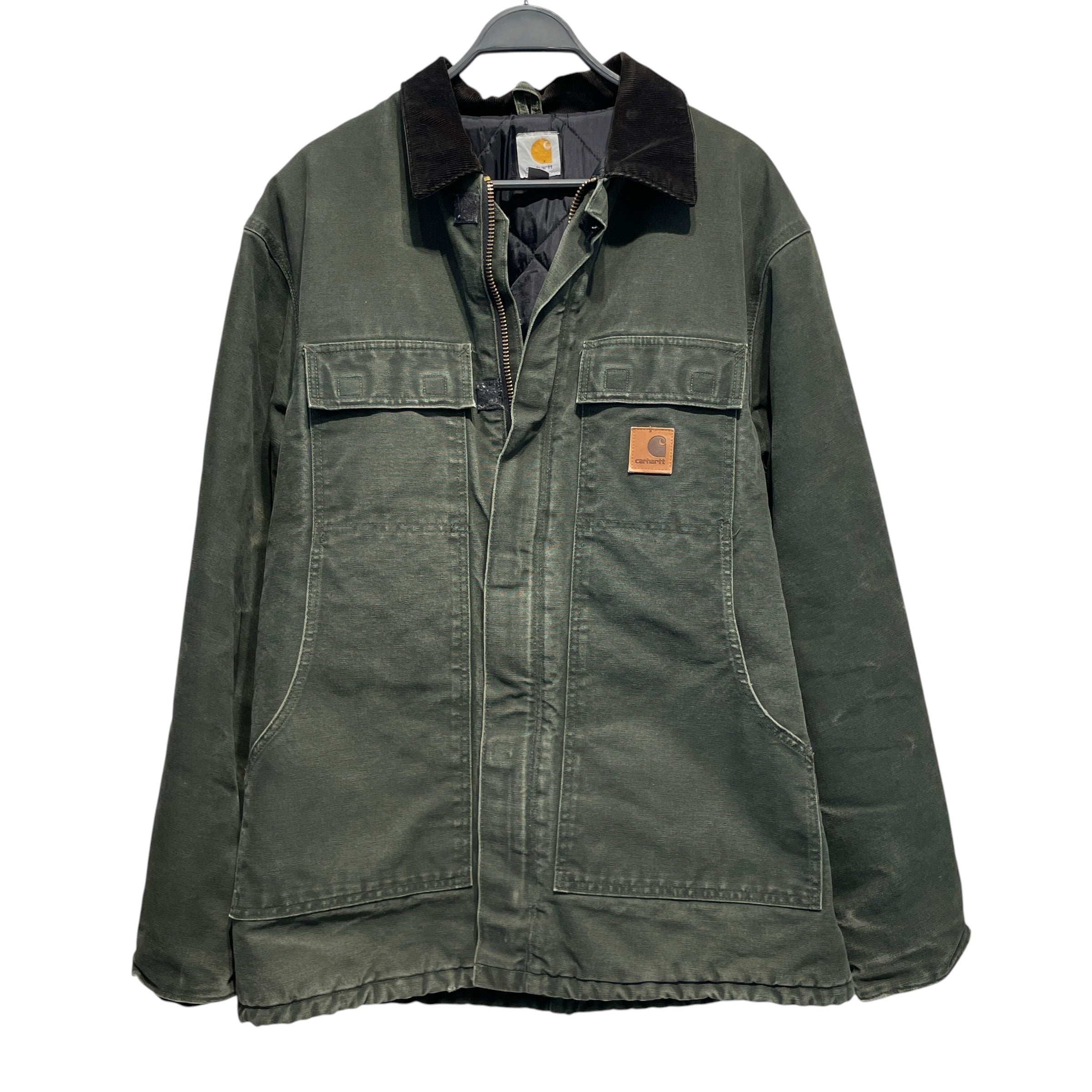 Carhartt/Jacket/L/Cotton/GRN/brown courdory collor view 1