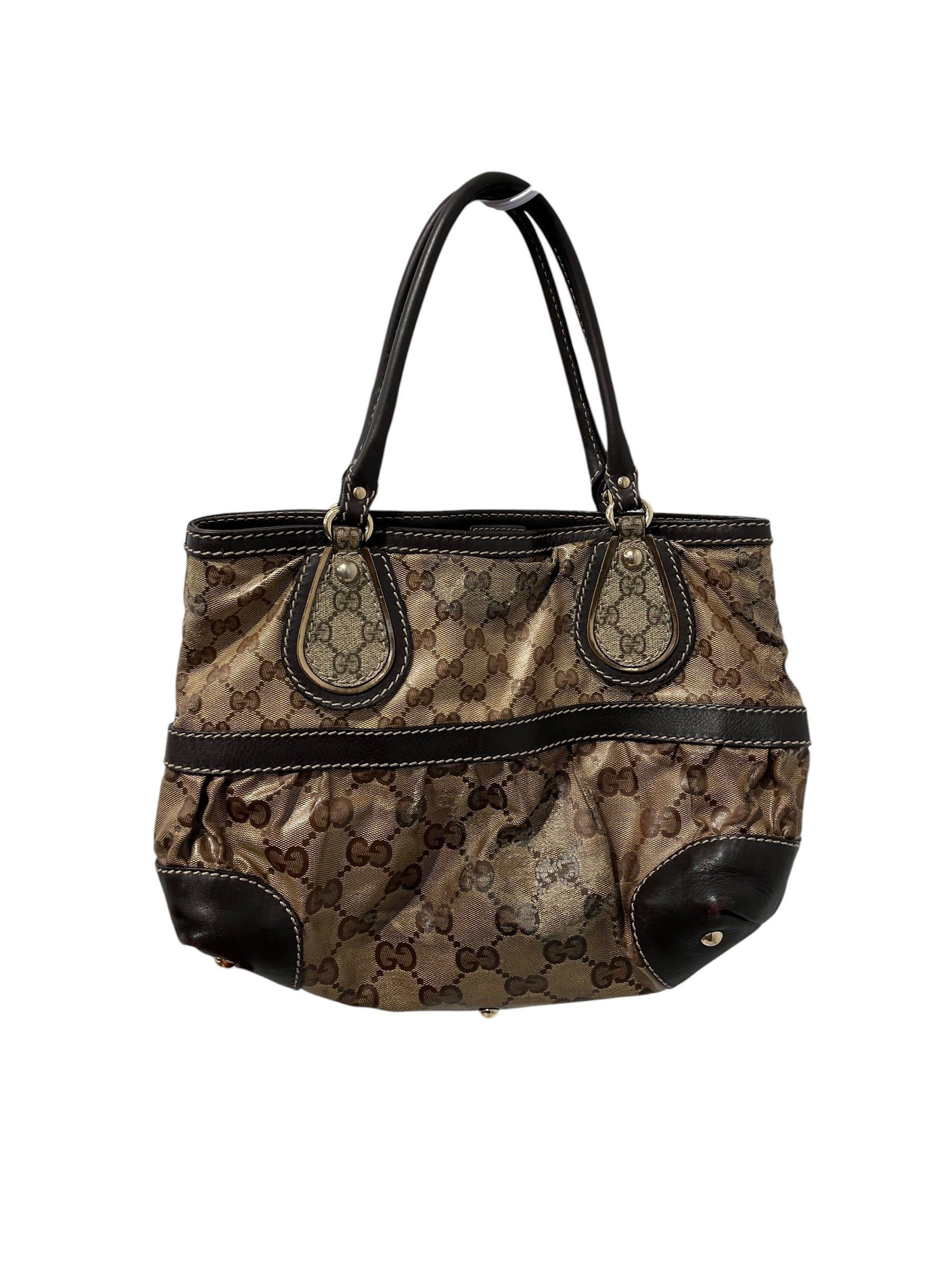GUCCI/Hand Bag/Monogram/Leather/BRW/GG CRYSTAL TOP HANDLE view 2