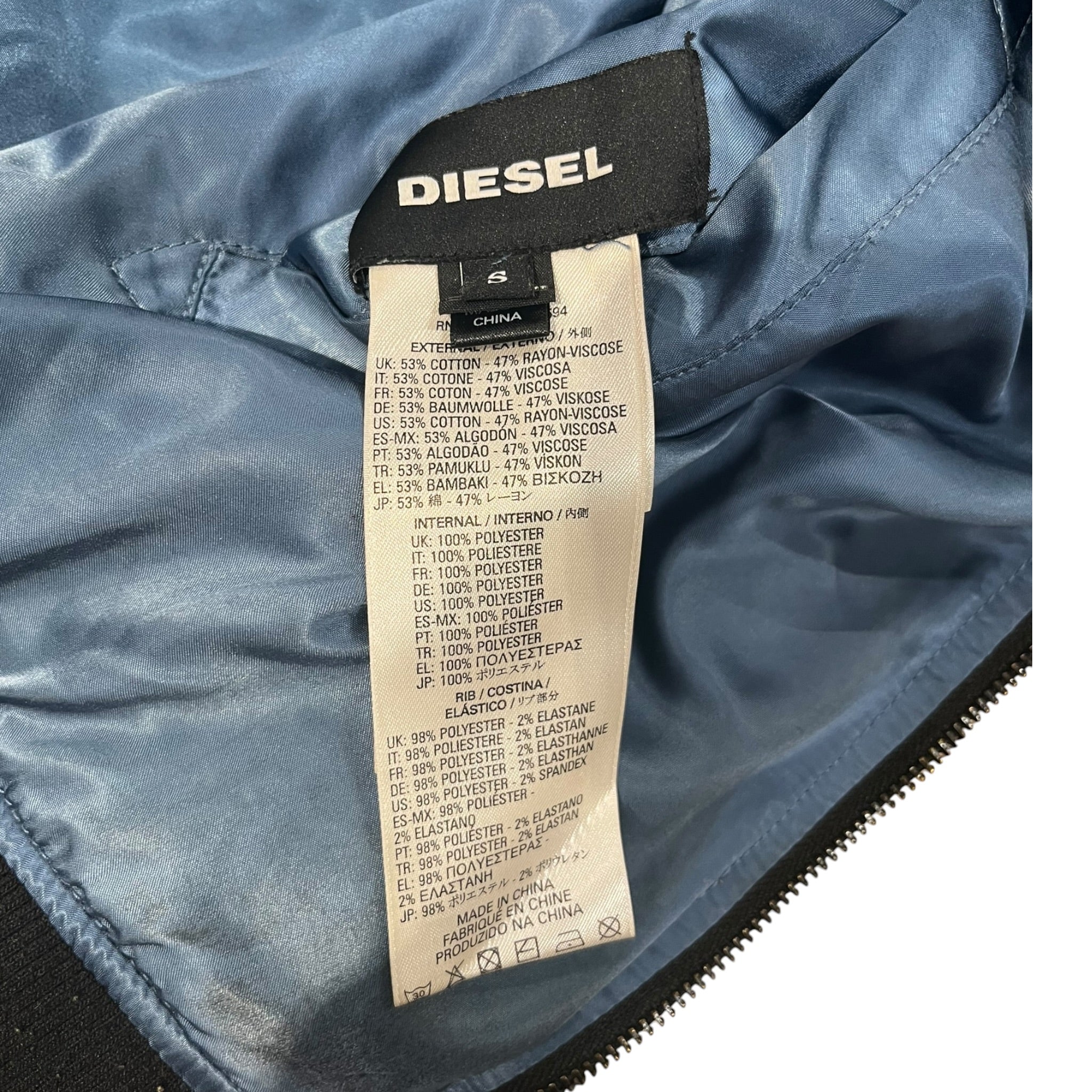 DIESEL/Flight Jkt/S/Cotton/BLK/Embroidered Reversible Sukajan view 3