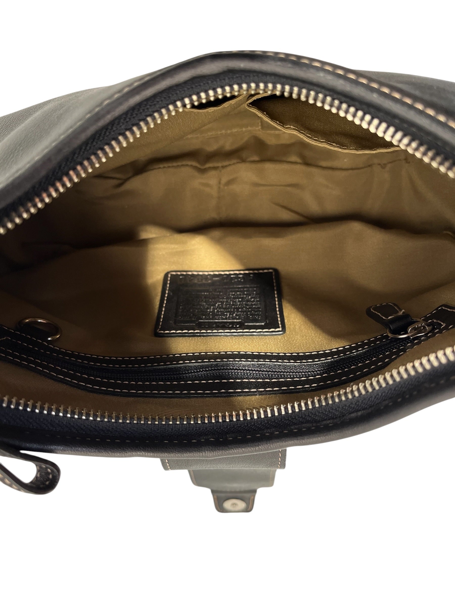 COACH/Bag/Leather/BLK/Hobo shoulder bag buckle strap view 6