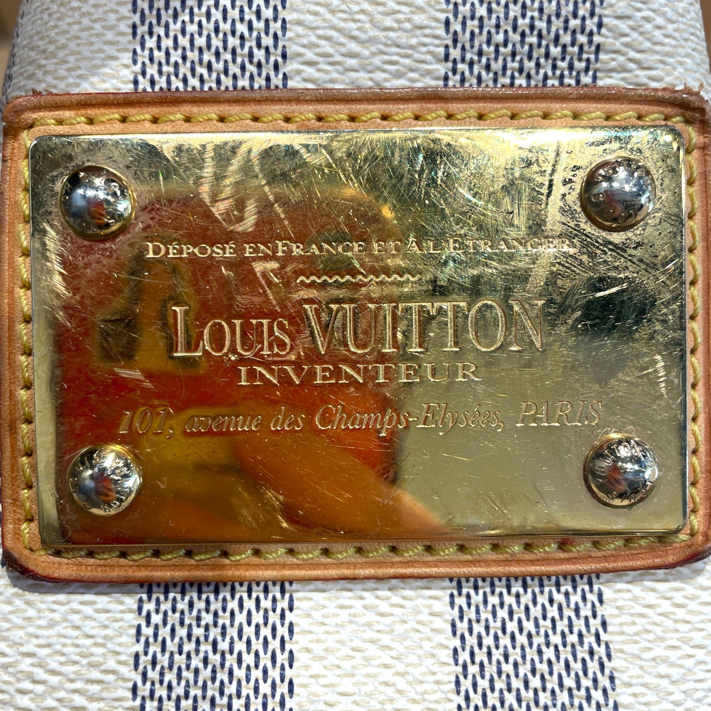LOUIS VUITTON/Hand Bag/Monogram/Leather/WHT/Damier Azur Galliera view 5
