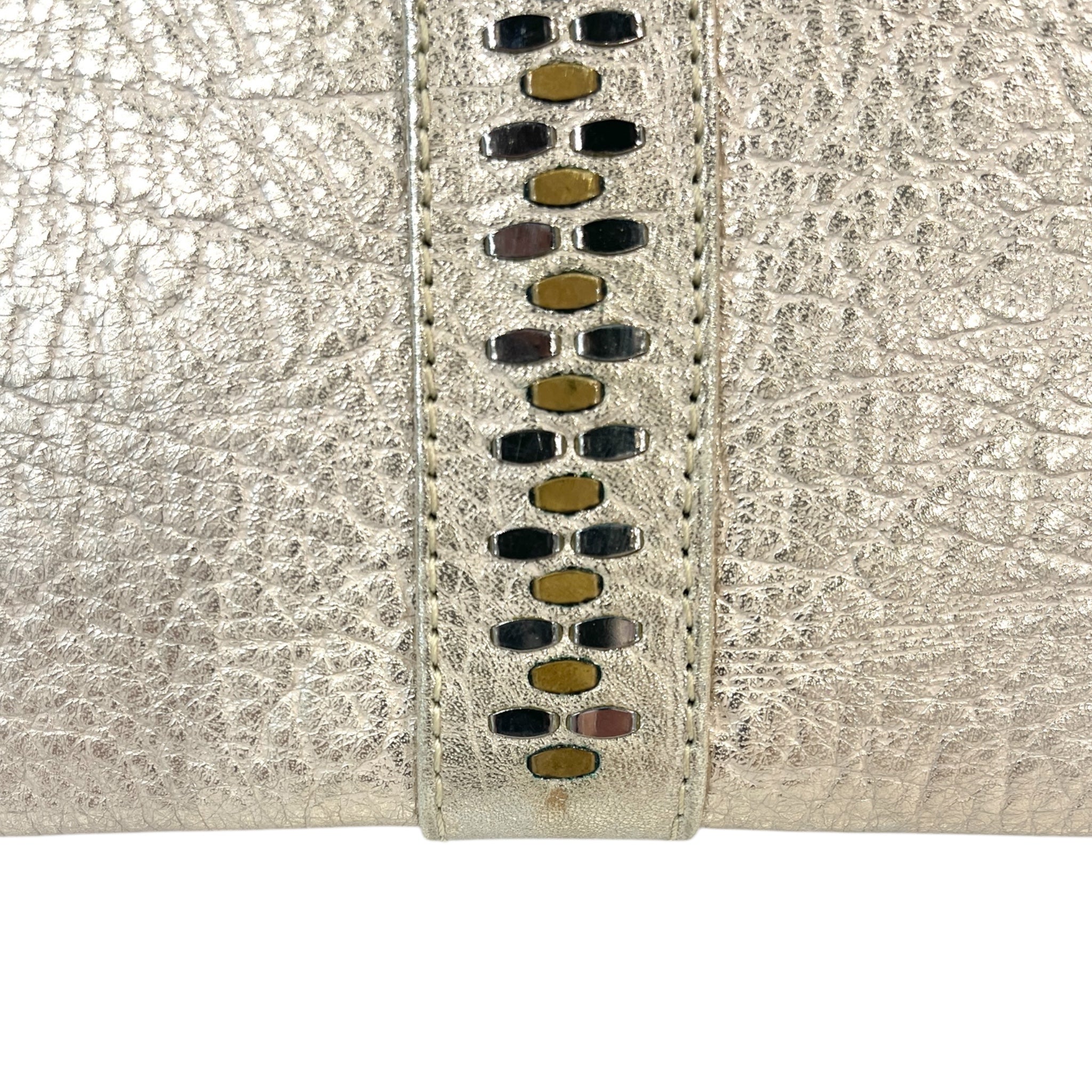 Calleen Cordero/Hand Bag/Leather/GLD/rhimestones on front view 4