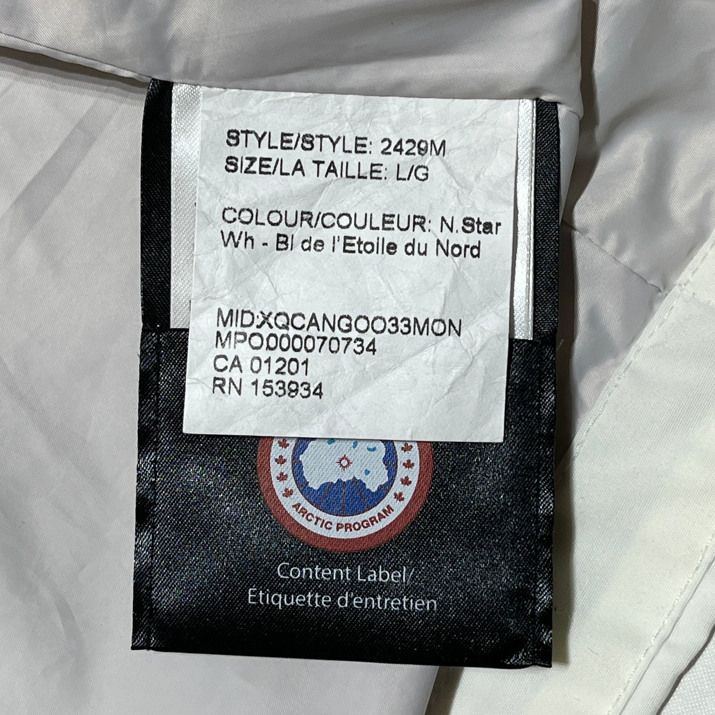 CANADA GOOSE/Mountain Parka/L/Nylon/WHT/BUTTON UP HIKING PARKA view 4