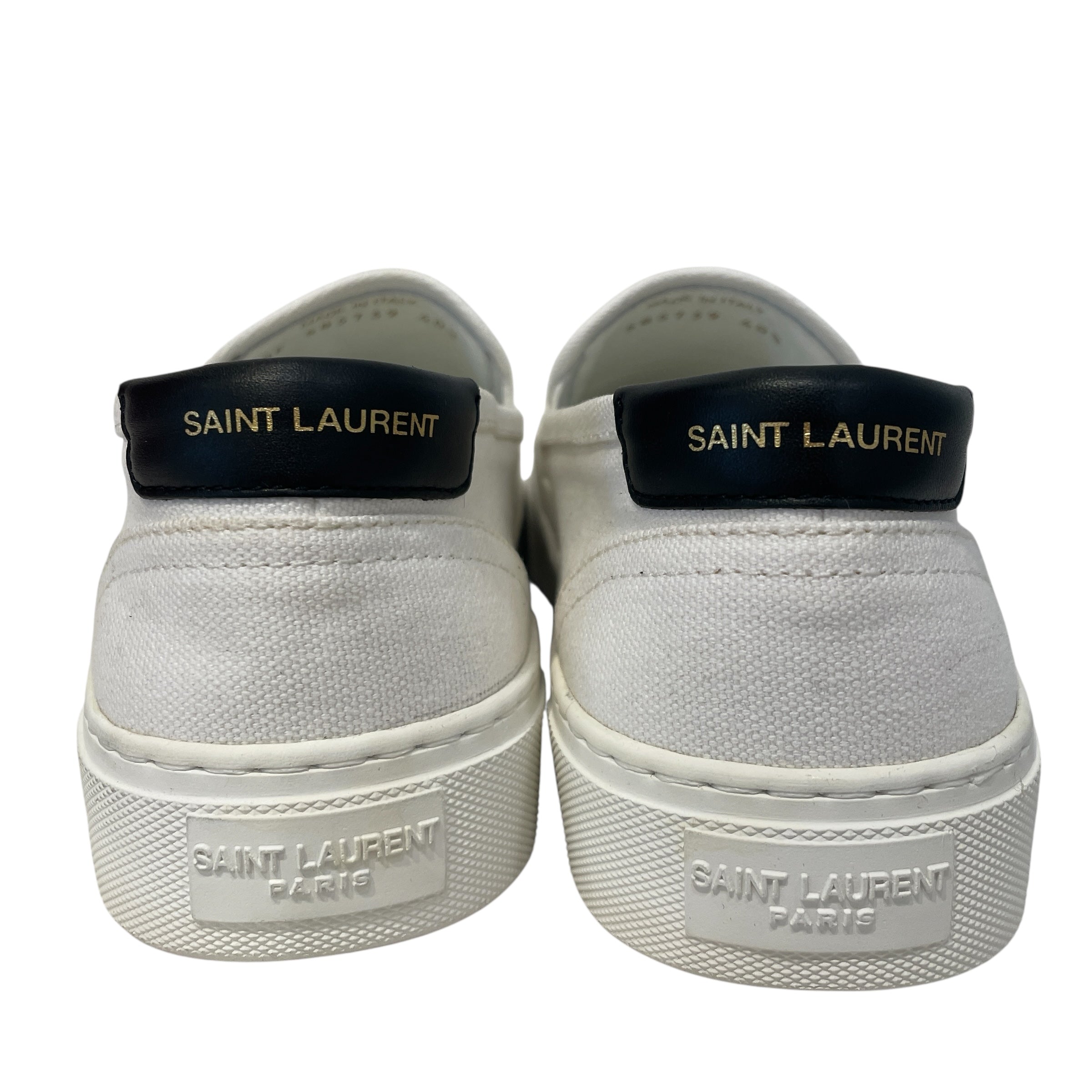 SAINT LAURENT/Low-Sneakers/US 9/Cotton/WHT/ view 4