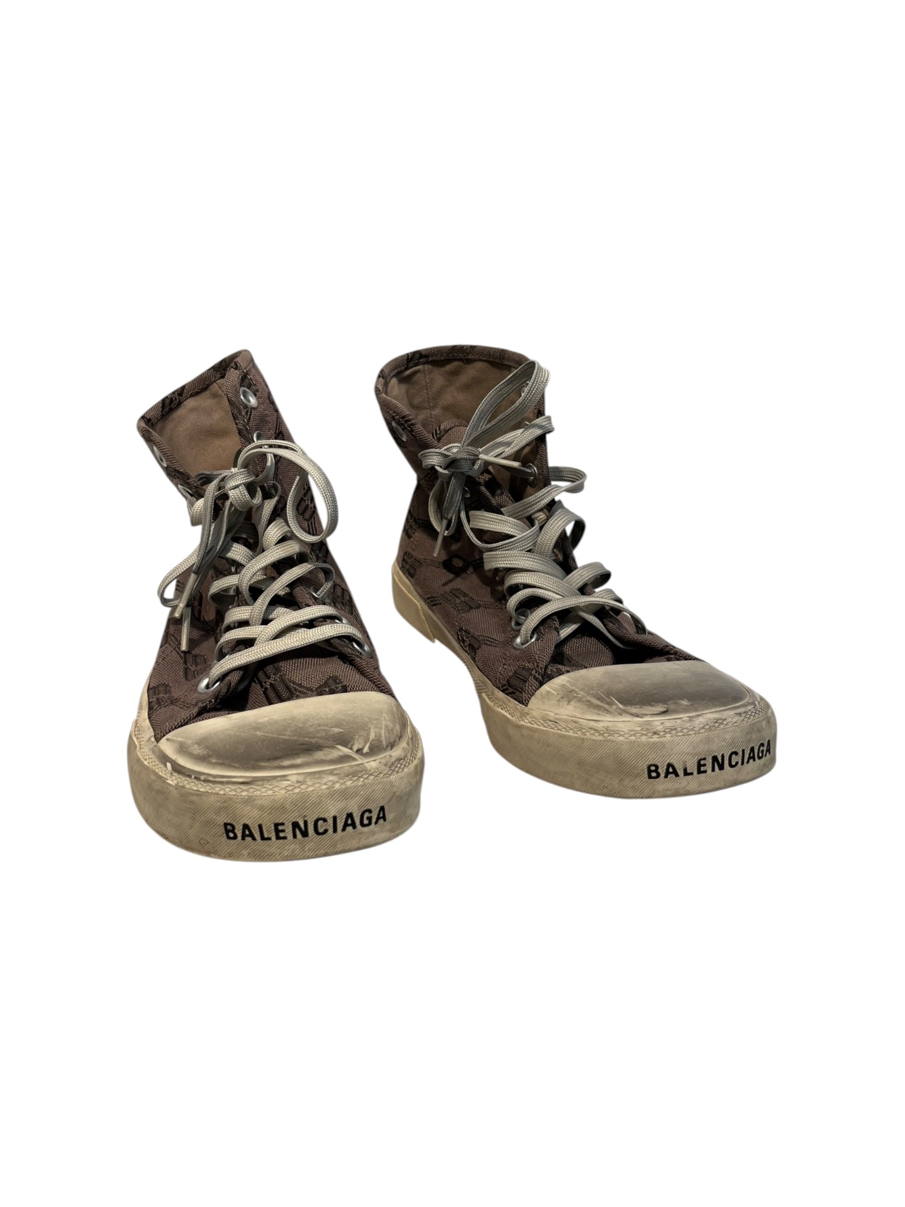 BALENCIAGA/Hi-Sneakers/US 11/Monogram/Cotton/BRW/PARIS BB HIGH TOPS view 1