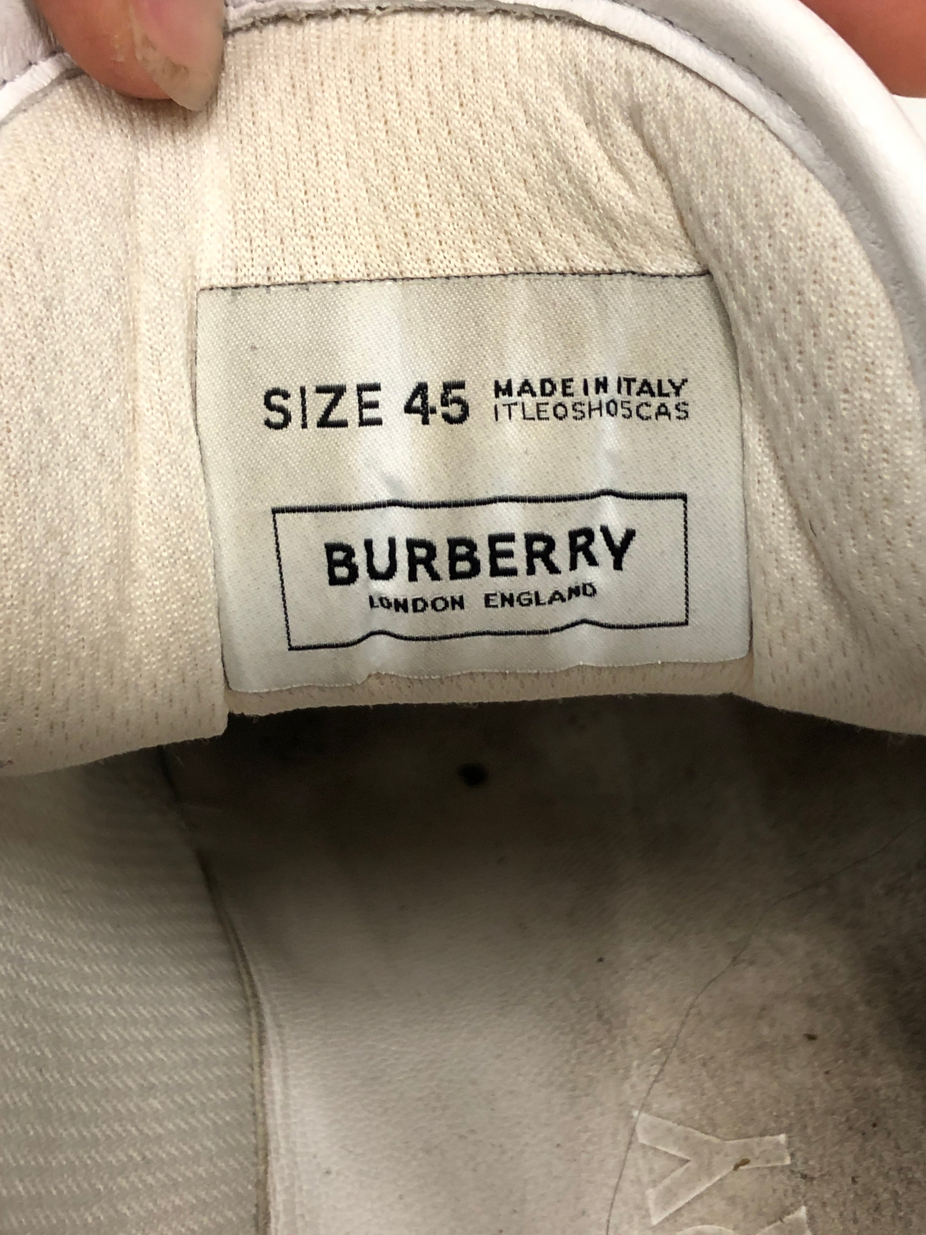 BURBERRY/Low-Sneakers/EU 45/Leather/WHT/Ramsey w/ Gum Sole view 8