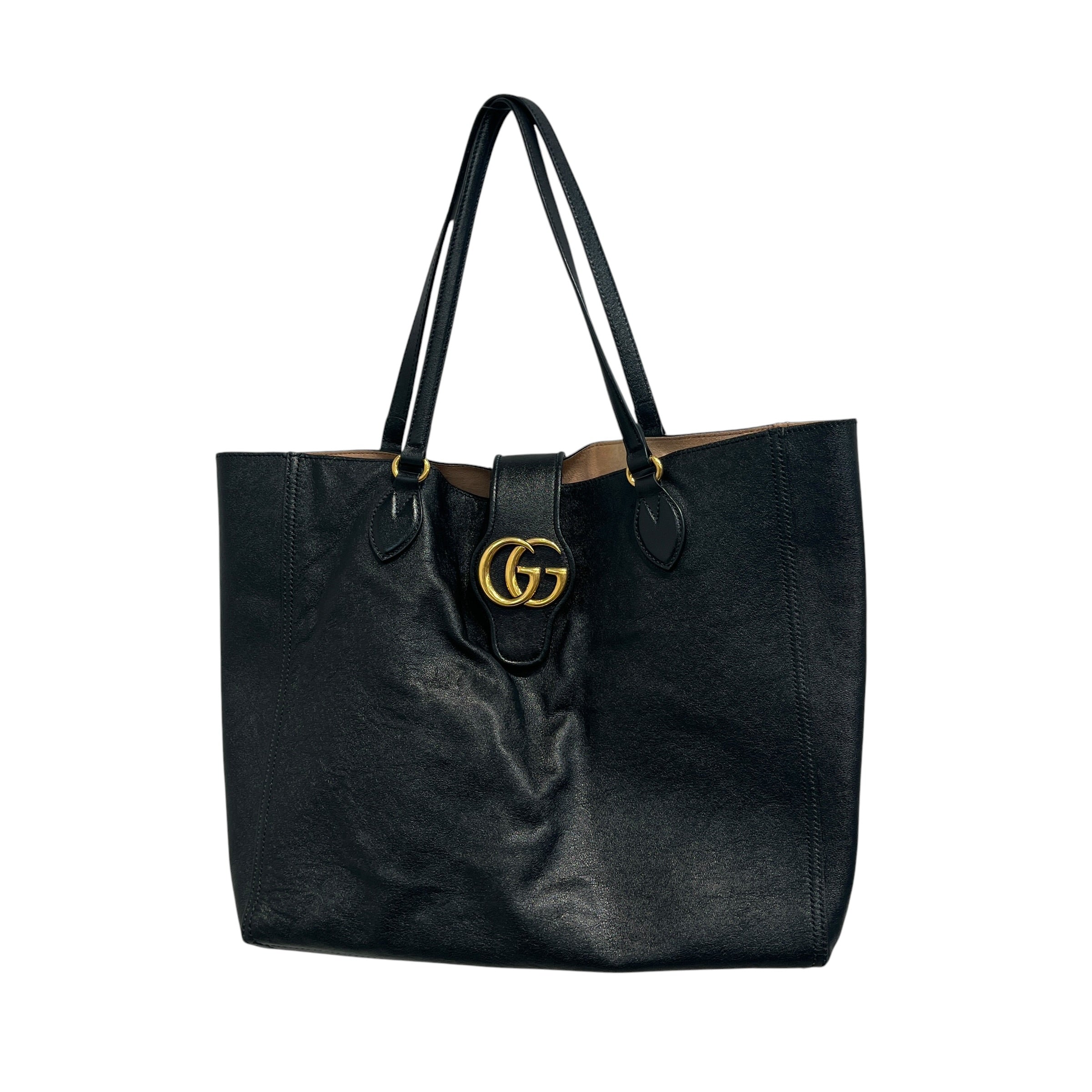 GUCCI/Tote Bag/Leather/BLK/DAHLIA TOTE BAG BLACK view 1
