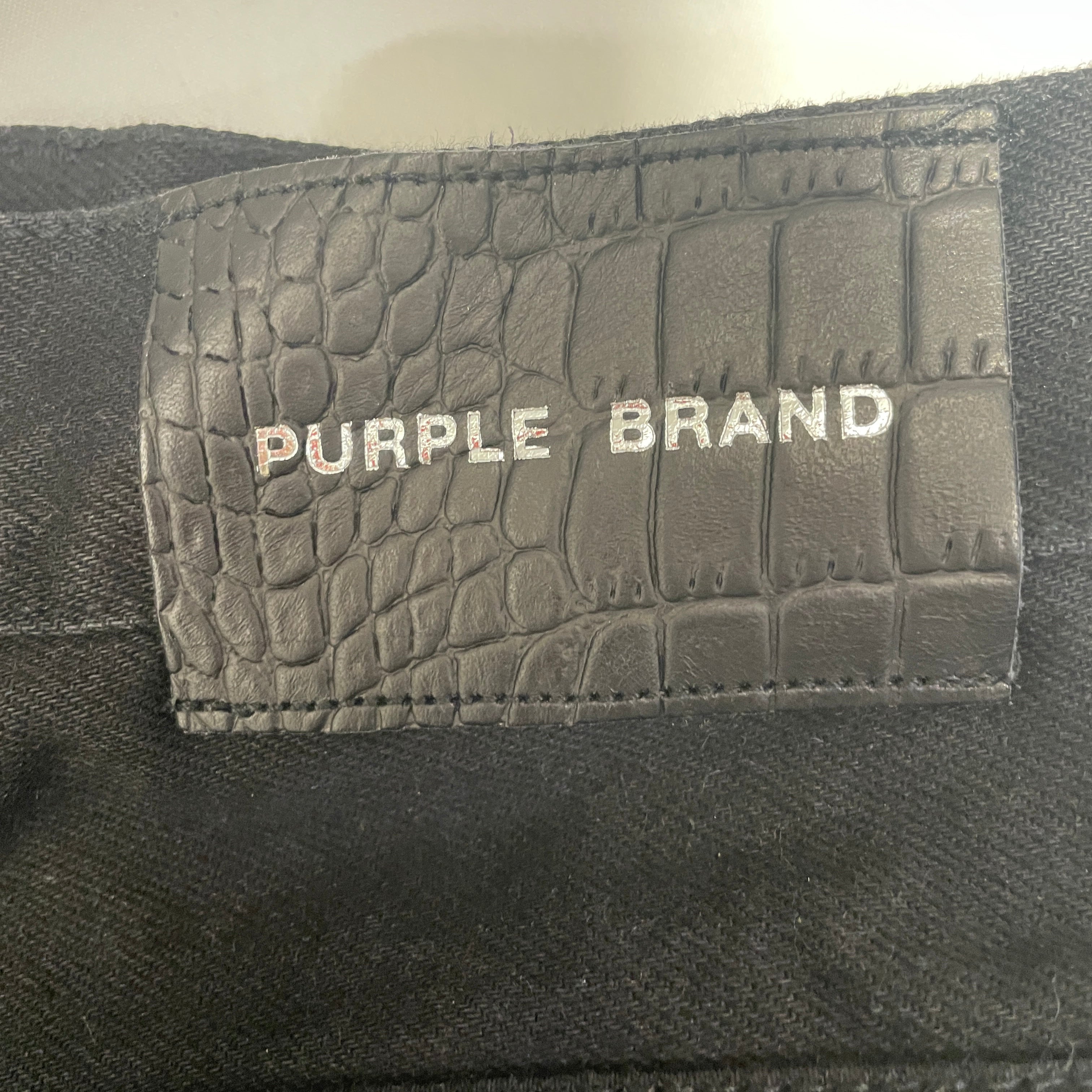 PURPLE BRAND/Pants/34/Cotton/BLK/full side zip-up view 6