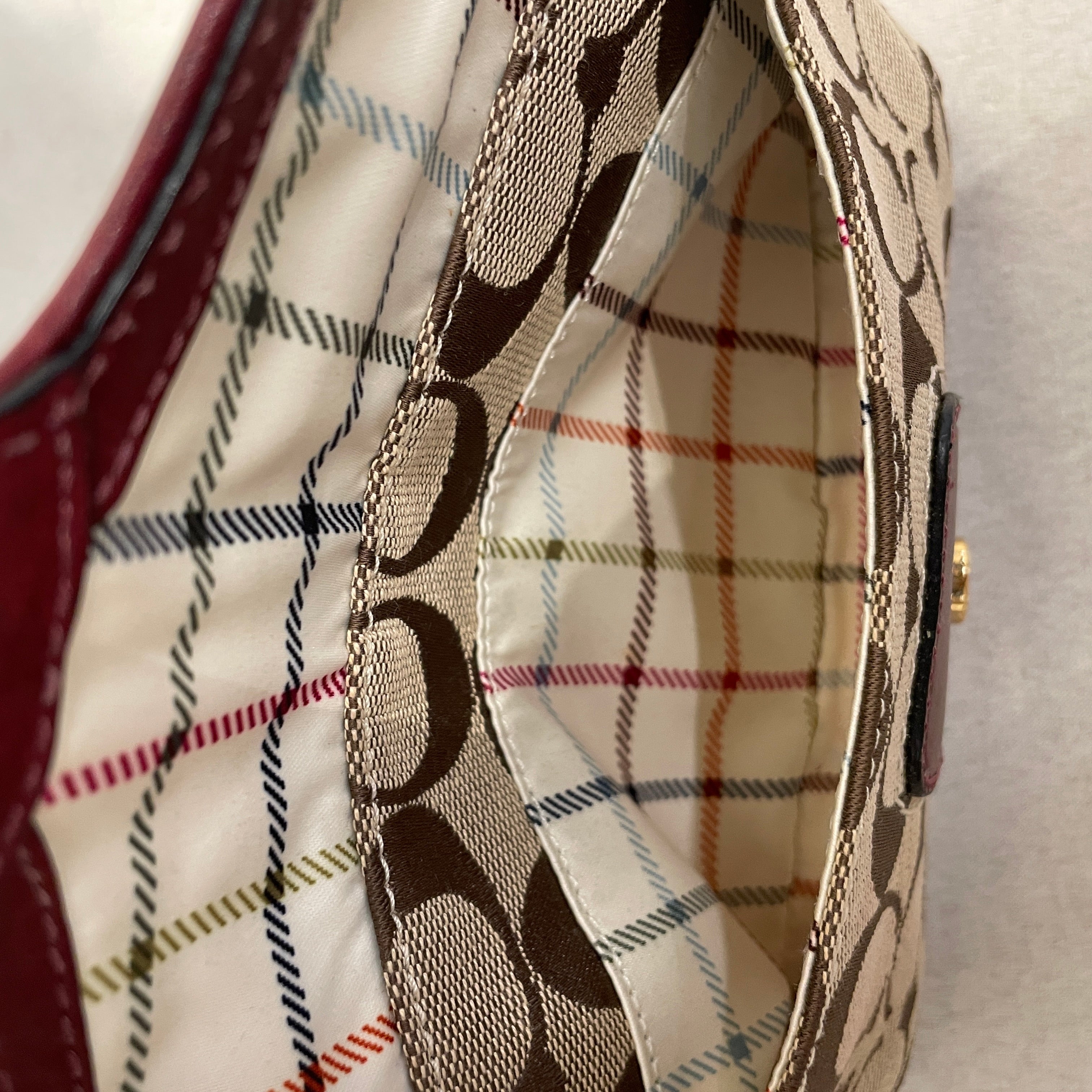 COACH/Hand Bag/Monogram/Cotton/BEG/Bleecker Legacy Wristlet view 4