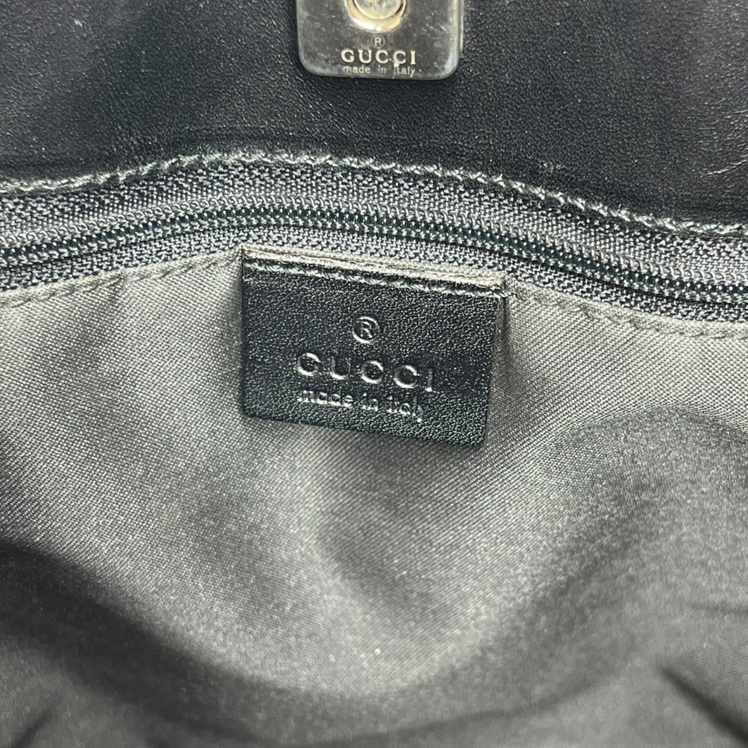 GUCCI/Hand Bag/Monogram/Leather/BLK/TWO-POCKET BAG view 6