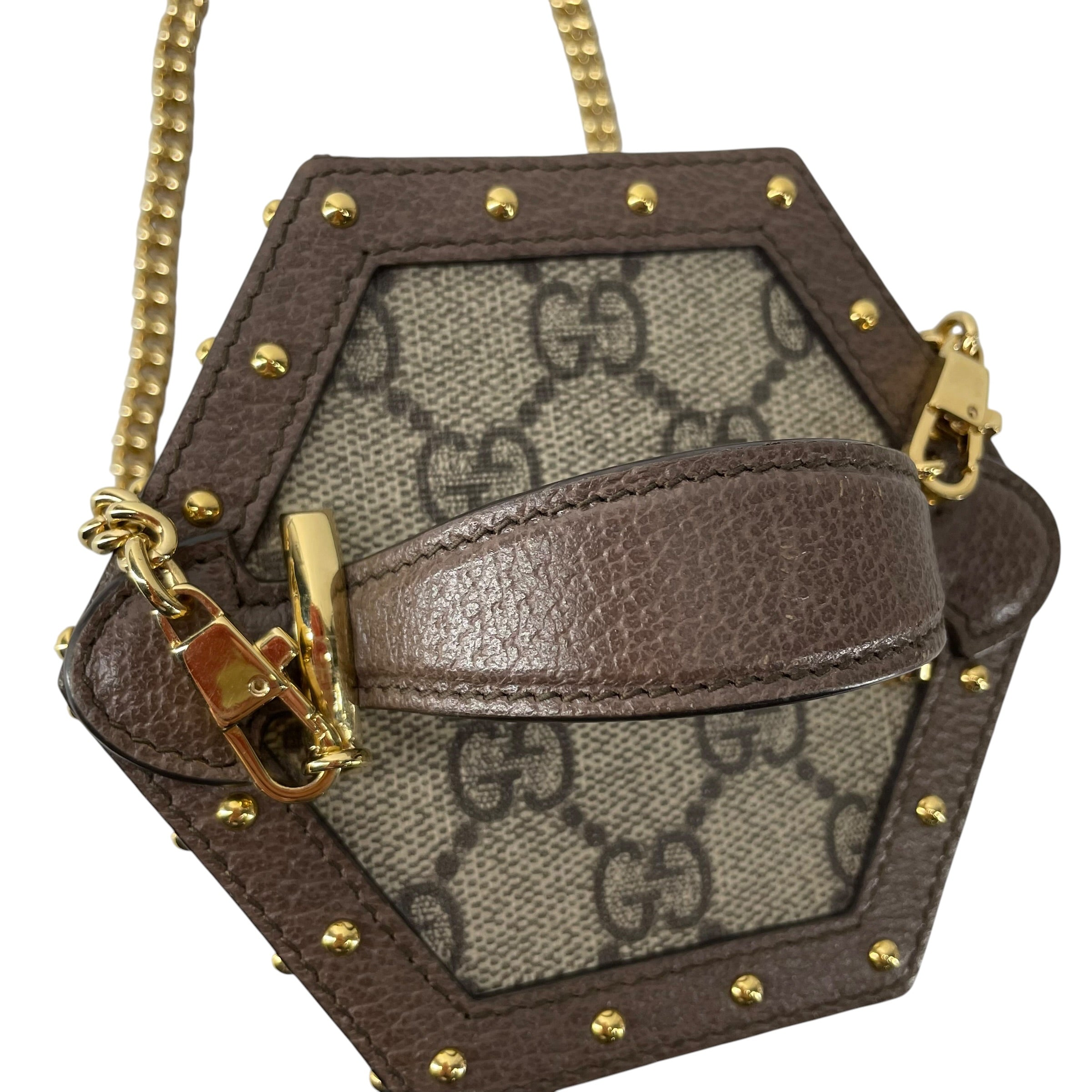 GUCCI/Cross Body Bag/Monogram/Leather/KHK/HODIERNUM HEXAGON BAG view 8