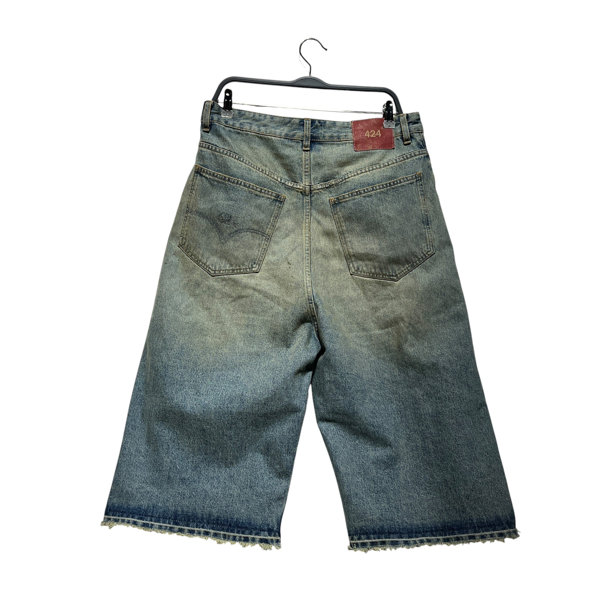 424(FourTwoFour)/Shorts/50/Cotton/IDG/ACID WASH JORTS view 2