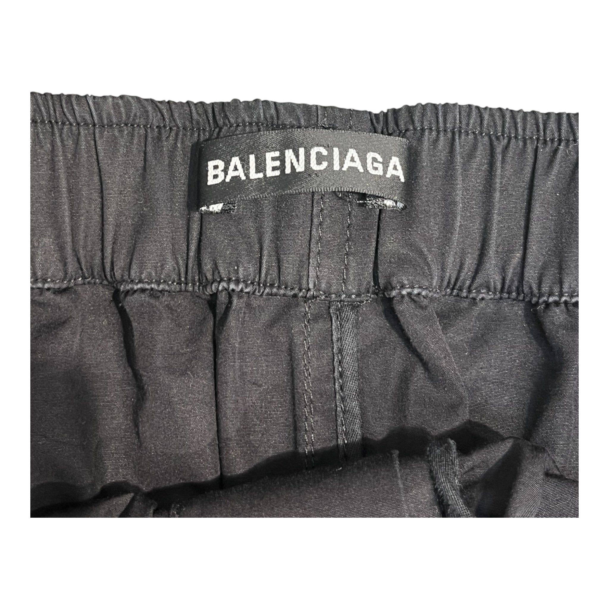 BALENCIAGA/Shorts/46/Cotton/BLK/white piping view 3