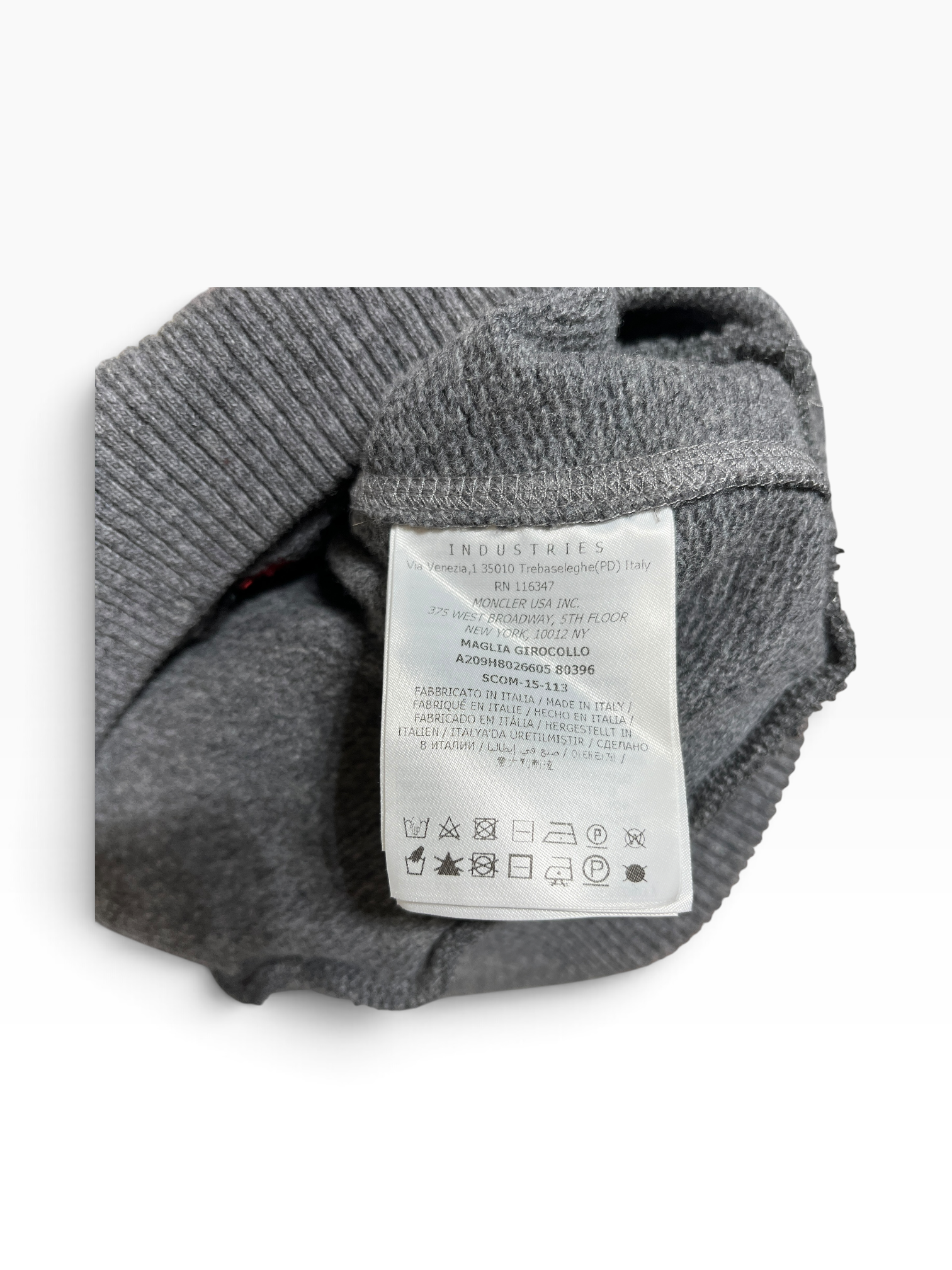MONCLER/Sweater/XS/Wool/GRY/Pullover/pointy brand logo view 5