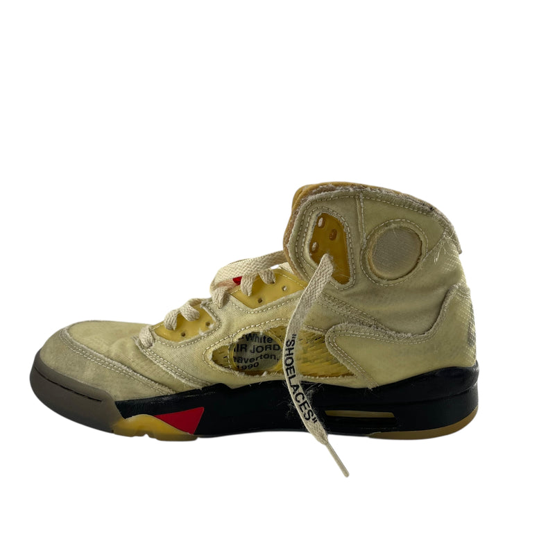 OFF-WHITE/NIKE/Hi-Sneakers/US 8.5/Polyester/IVR/JORDAN 5 DECONSTRUCTED