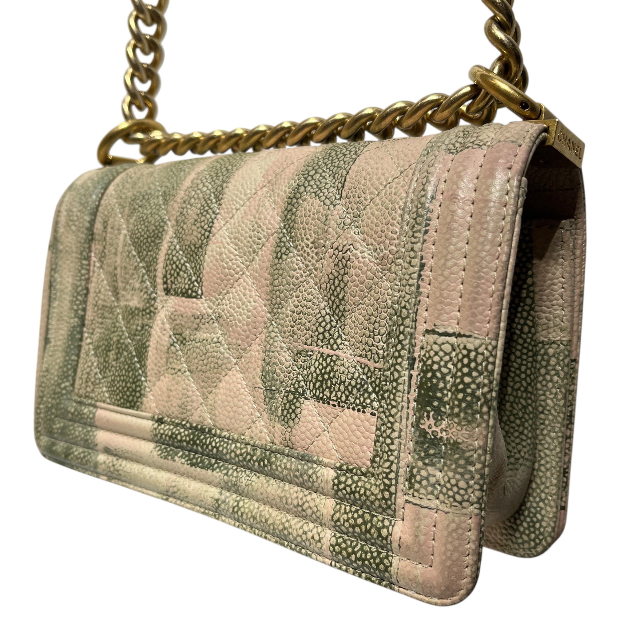CHANEL/Cross Body Bag/S/All Over Print/Leather/CRM/WATERCOLOR CAVIAR QUILTED view 4